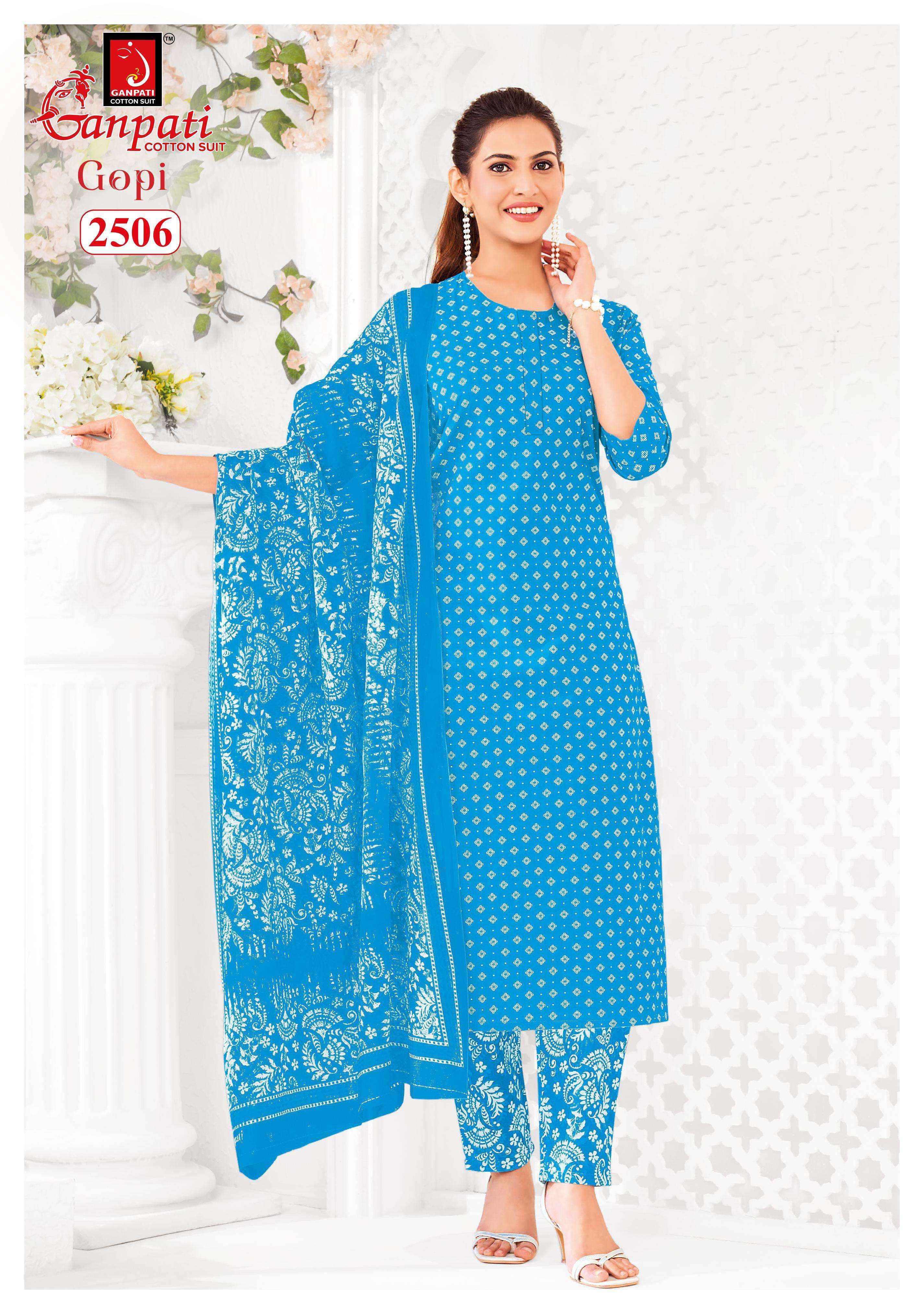 Ganpati Gopi Vol 13 Cotton Salwar Kameez Wholesale Rate ( 15 Pcs Catalog )