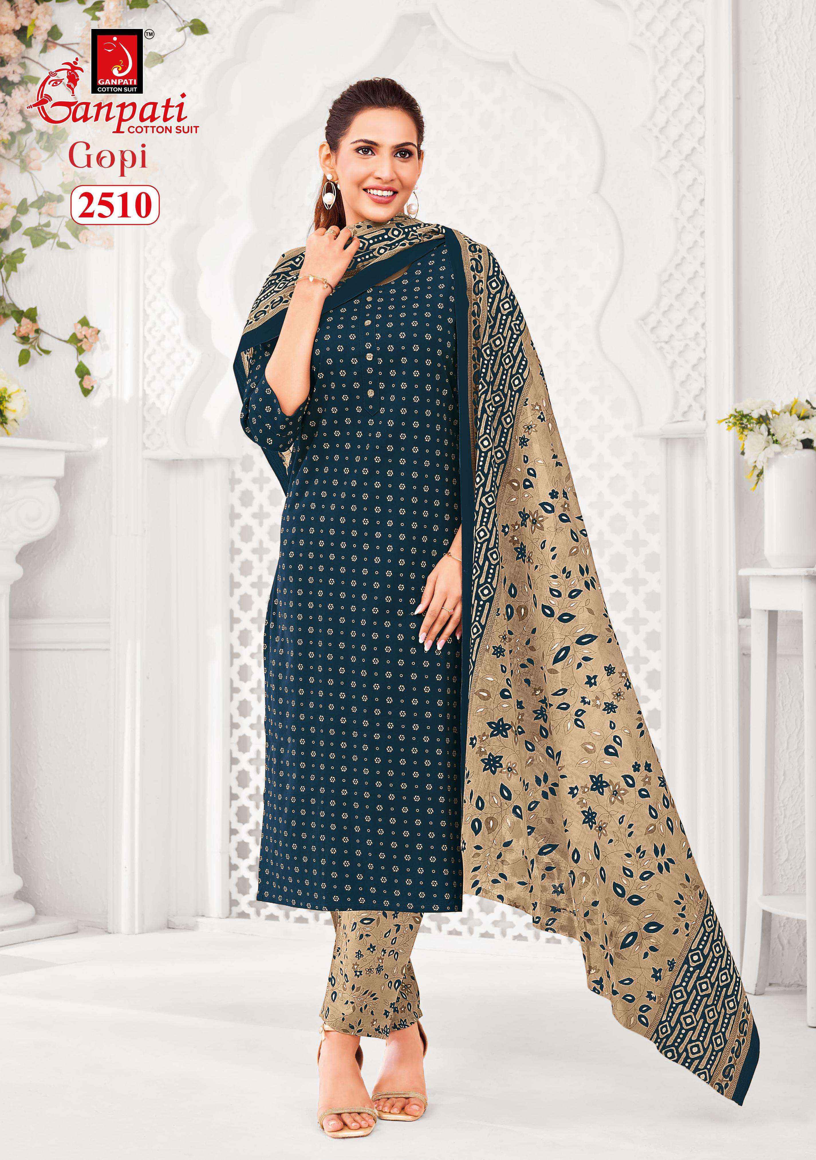 Ganpati Gopi Vol 13 Cotton Salwar Kameez Wholesale Rate ( 15 Pcs Catalog )