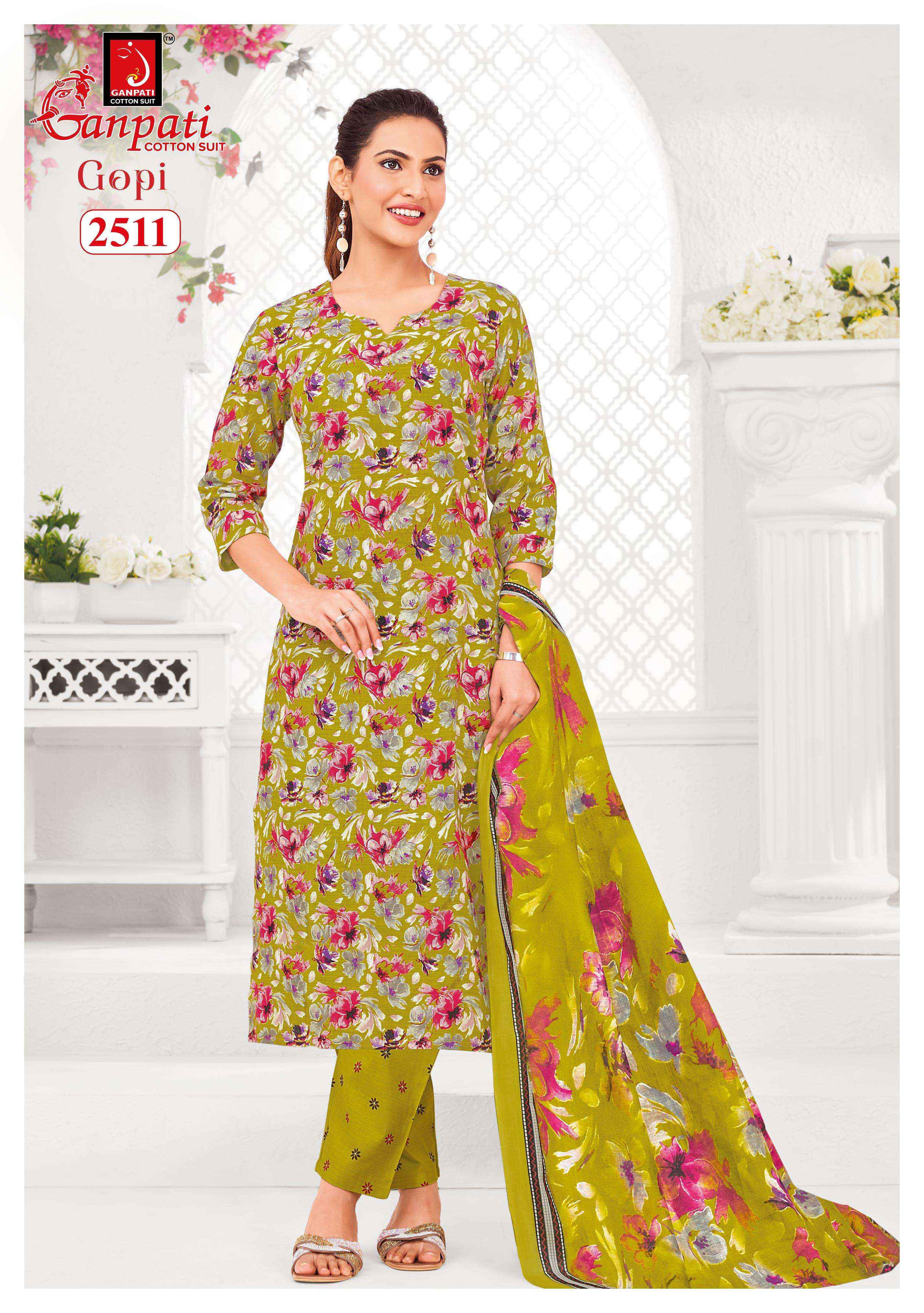 Ganpati Gopi Vol 13 Cotton Salwar Kameez Wholesale Rate ( 15 Pcs Catalog )