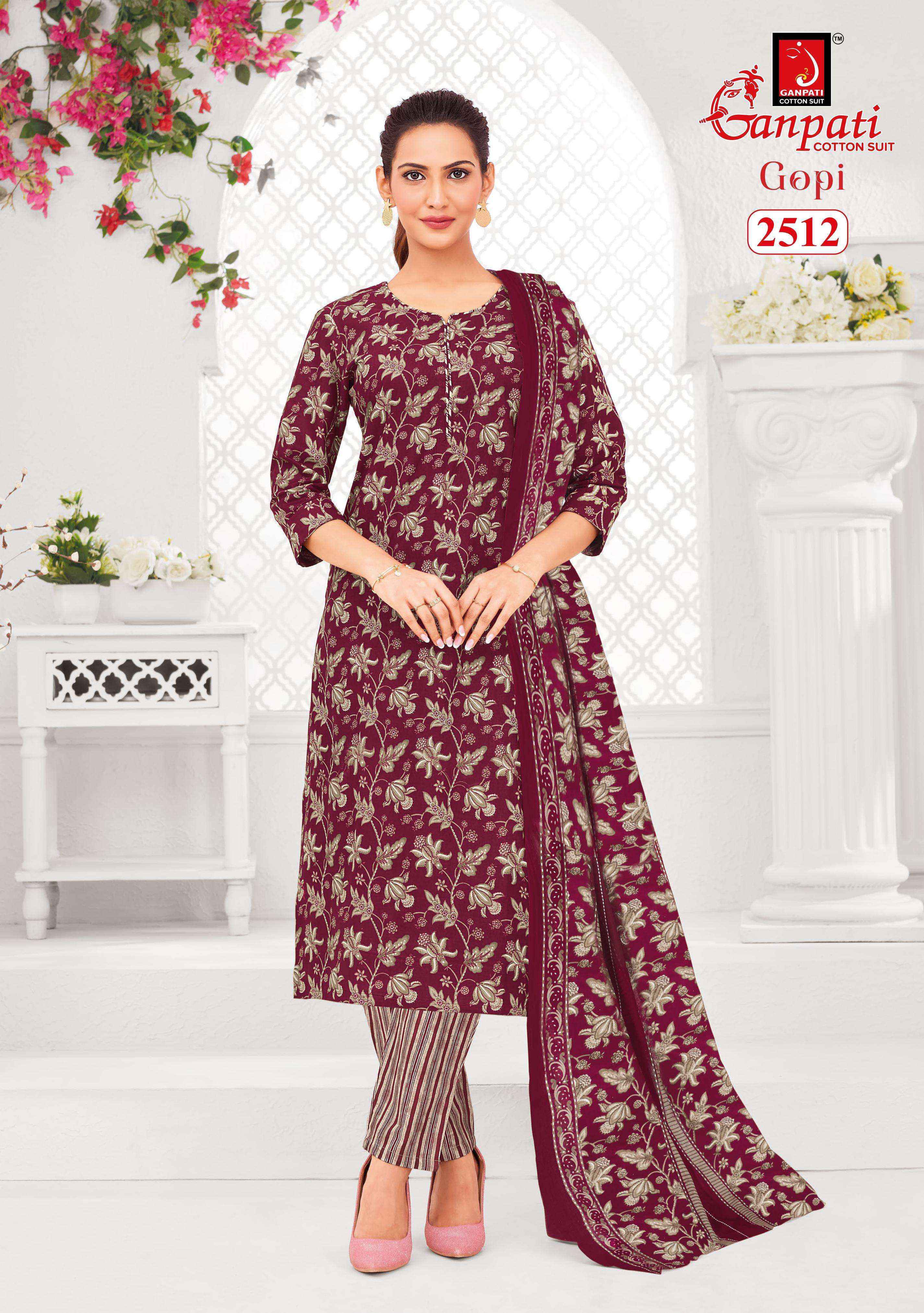 Ganpati Gopi Vol 13 Cotton Salwar Kameez Wholesale Rate ( 15 Pcs Catalog )