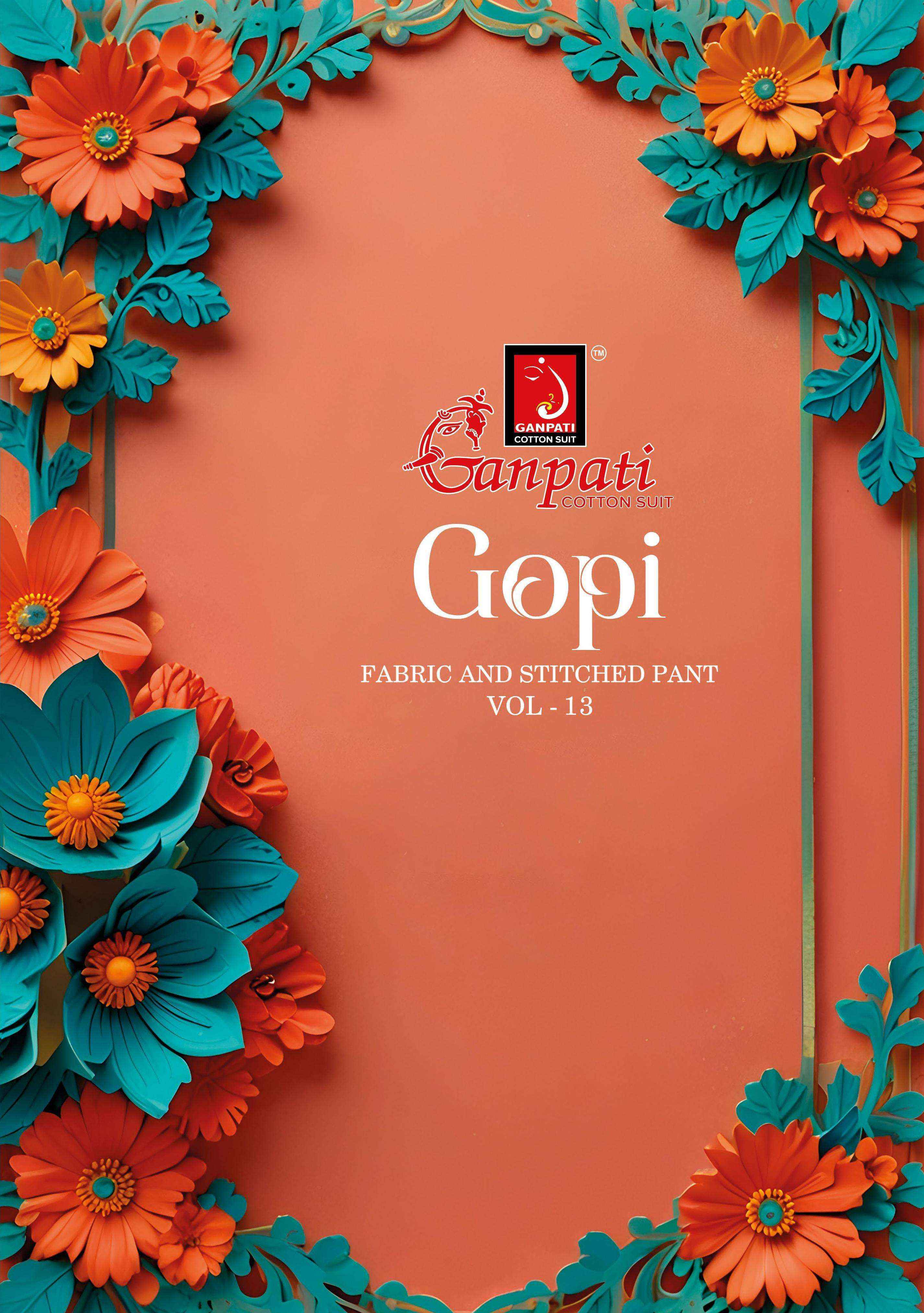 Ganpati Gopi Vol 13 Cotton Salwar Kameez Wholesale Rate ( 15 Pcs Catalog )