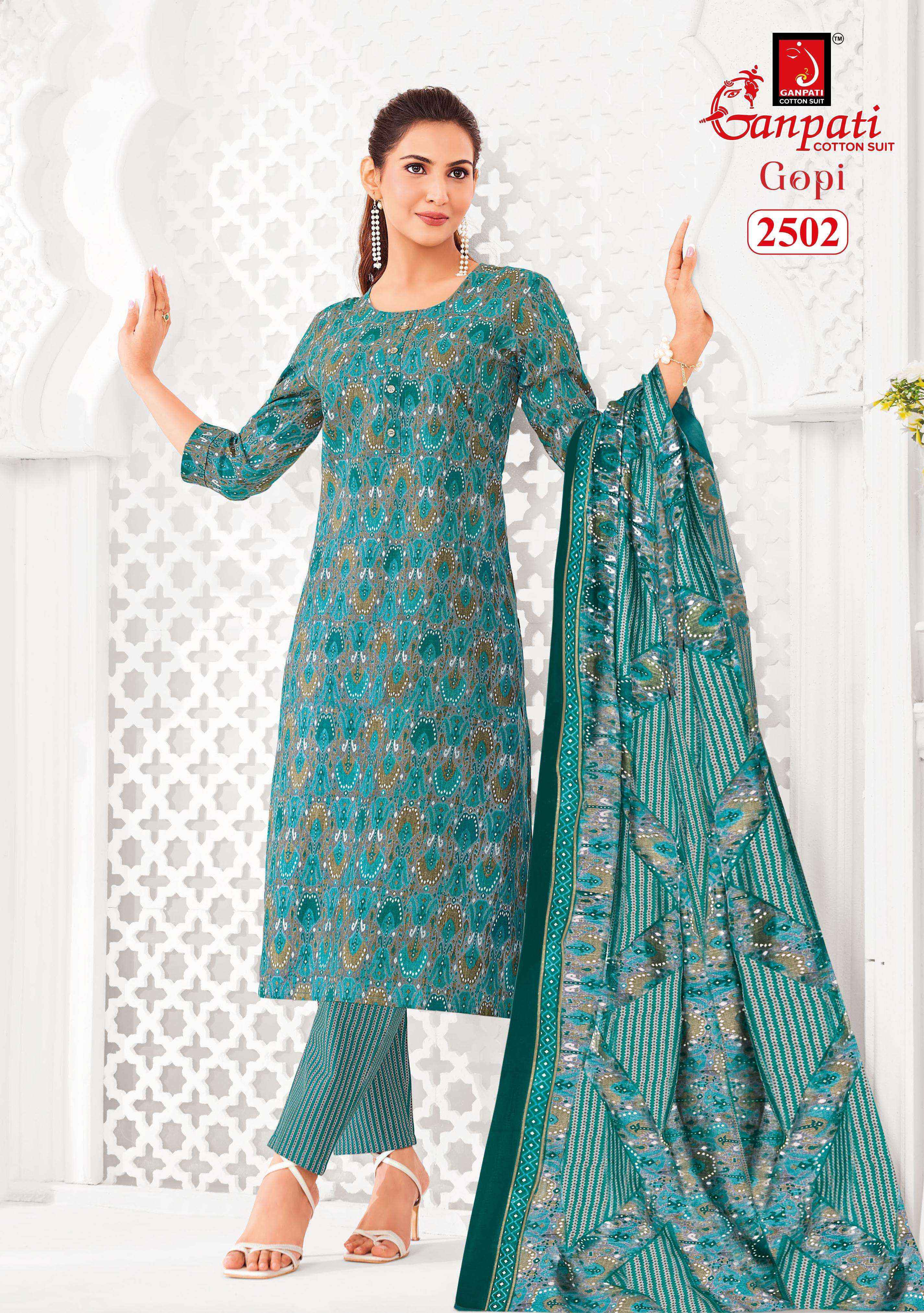 Ganpati Gopi Vol 13 Cotton Salwar Kameez Wholesale Rate ( 15 Pcs Catalog )