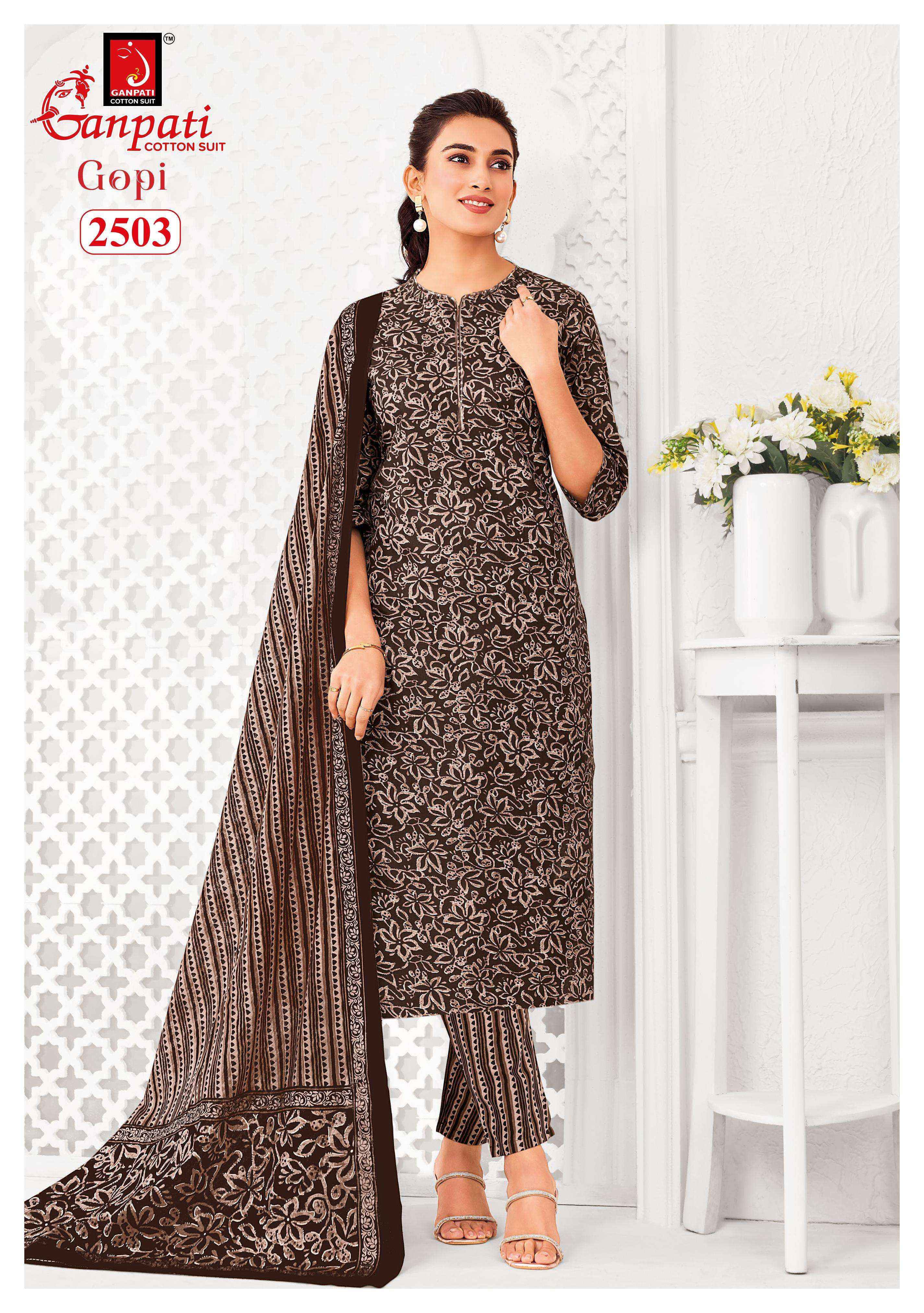 Ganpati Gopi Vol 13 Cotton Salwar Kameez Wholesale Rate ( 15 Pcs Catalog )