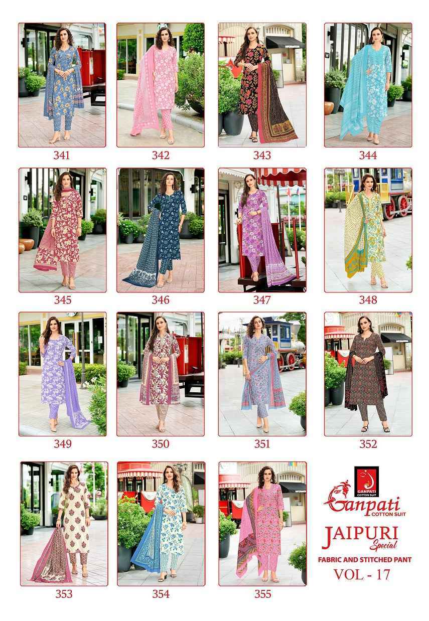 Ganpati Jaipuri Special Pant Vol 17 Readymade Cotton Dress Wholesale Rate ( 15 Pcs Catalog )