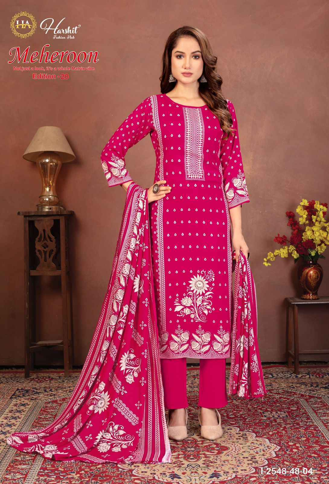 Harshit Fashion Meheroon Edition 20 Viscouse Reyon Salwar Suit Wholesale Rate ( 6 Pcs Catalog )