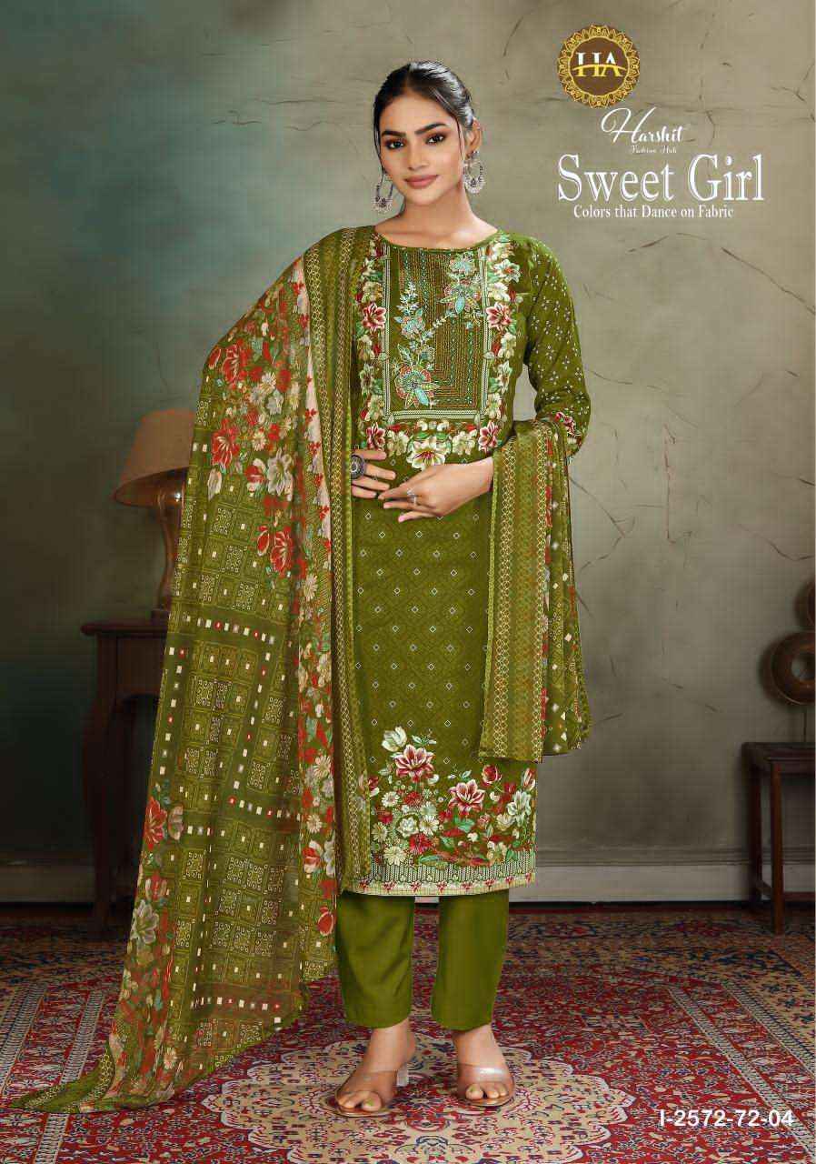 Harshit Sweet Girl Designer Print Fancy Ladies Salwar Suit Wholesale Rate ( 4 Pcs Catalog )
