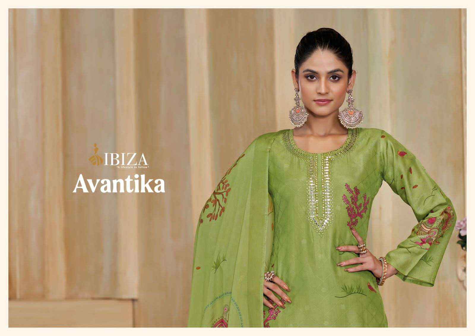 Ibiza Avantika Pure Silk Designer ladies Salwar Kameez Wholesale Rate ( 4 Pcs Catalog )
