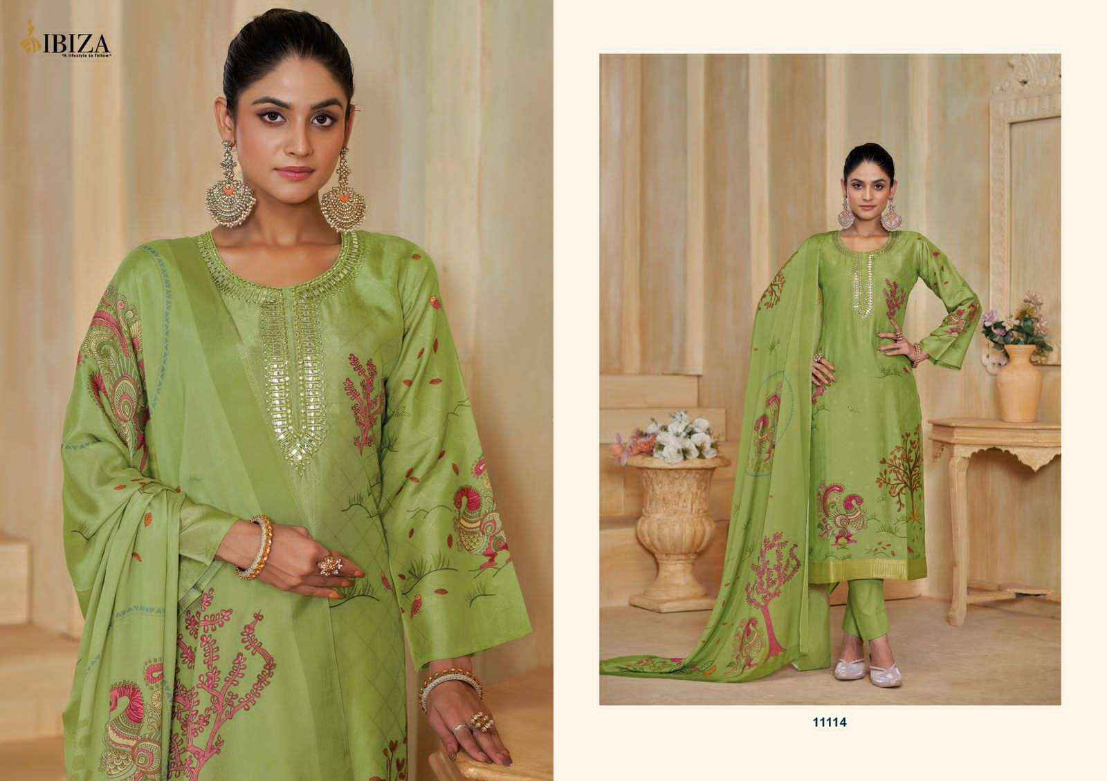 Ibiza Avantika Pure Silk Designer ladies Salwar Kameez Wholesale Rate ( 4 Pcs Catalog )