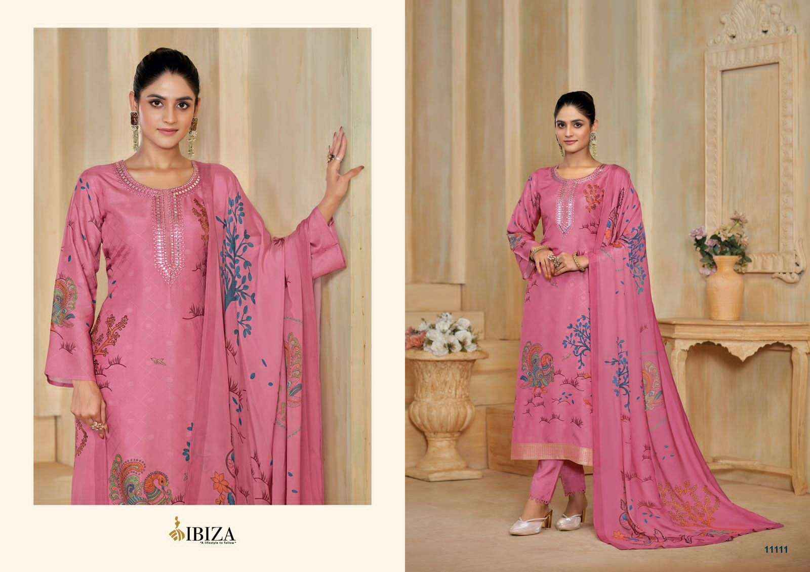 Ibiza Avantika Pure Silk Designer ladies Salwar Kameez Wholesale Rate ( 4 Pcs Catalog )