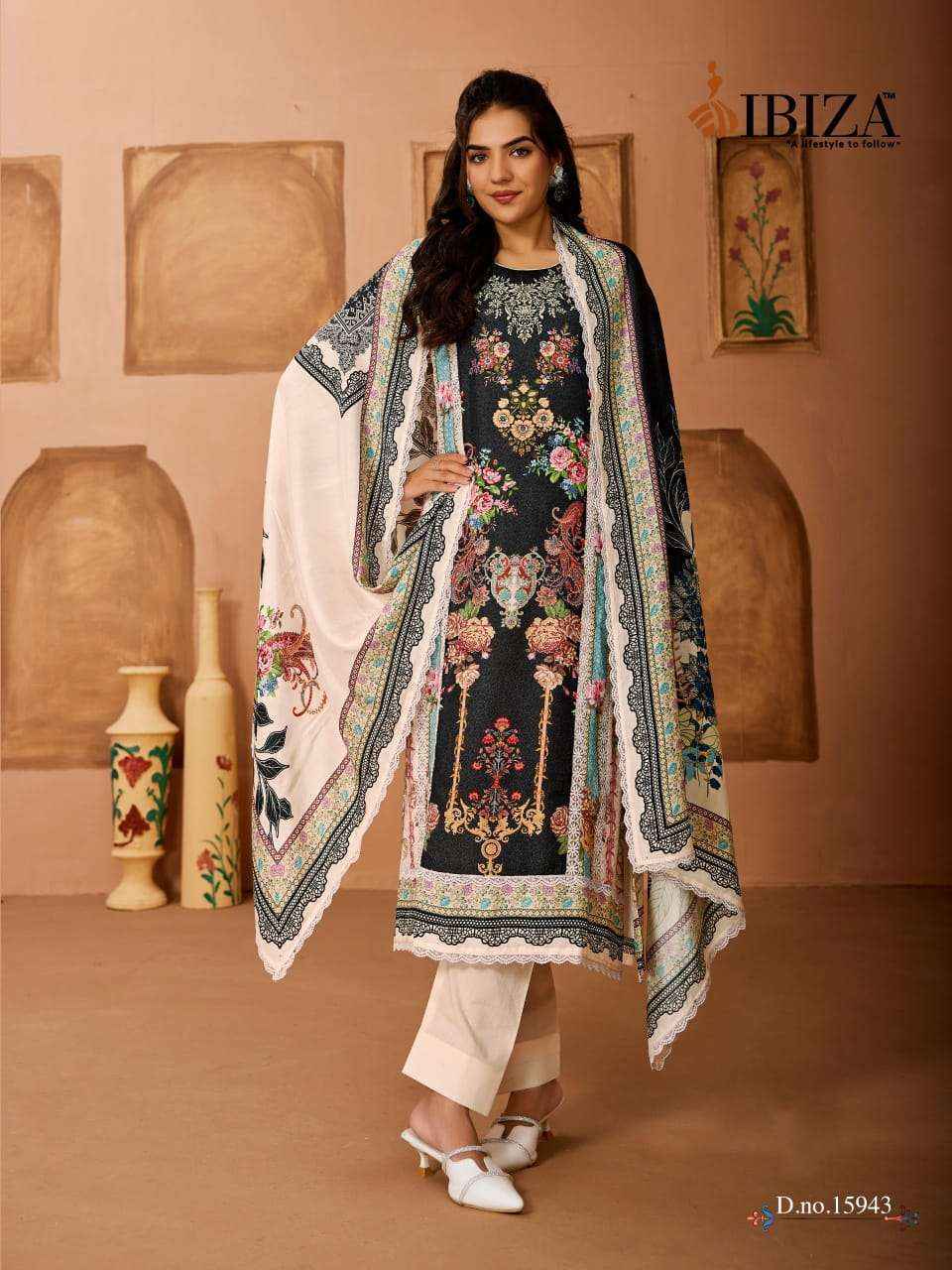 Ibiza Rangrez Bemberg Muslin Salwar Kameez Wholesale Rate ( 6 Pcs Catalog )