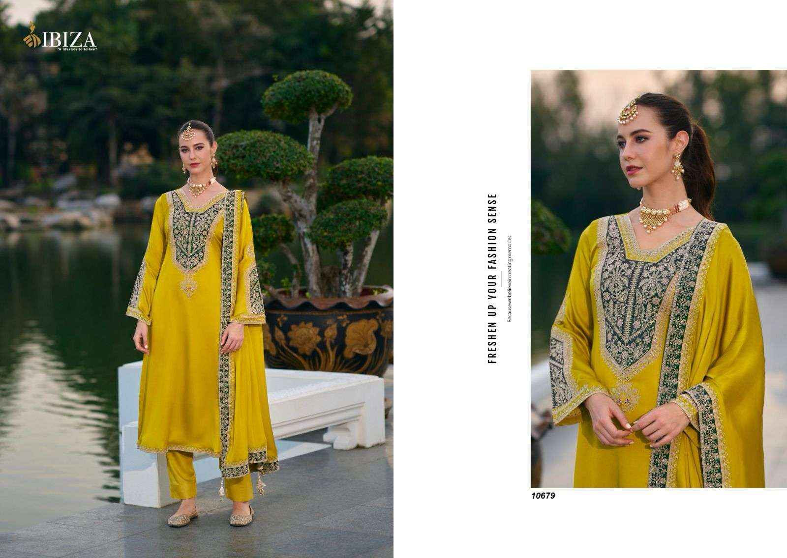 Ibiza Rasm Partywear Style Pure Gaji Silk Designer Suit Wholesale Rate ( 4 Pcs Catalog )