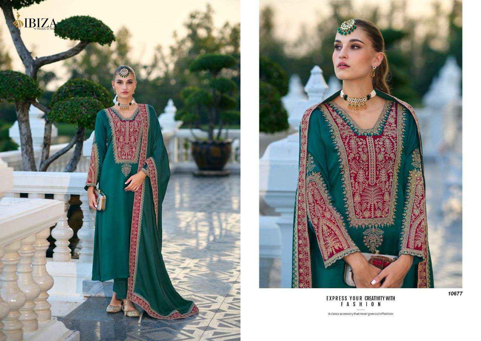 Ibiza Rasm Partywear Style Pure Gaji Silk Designer Suit Wholesale Rate ( 4 Pcs Catalog )