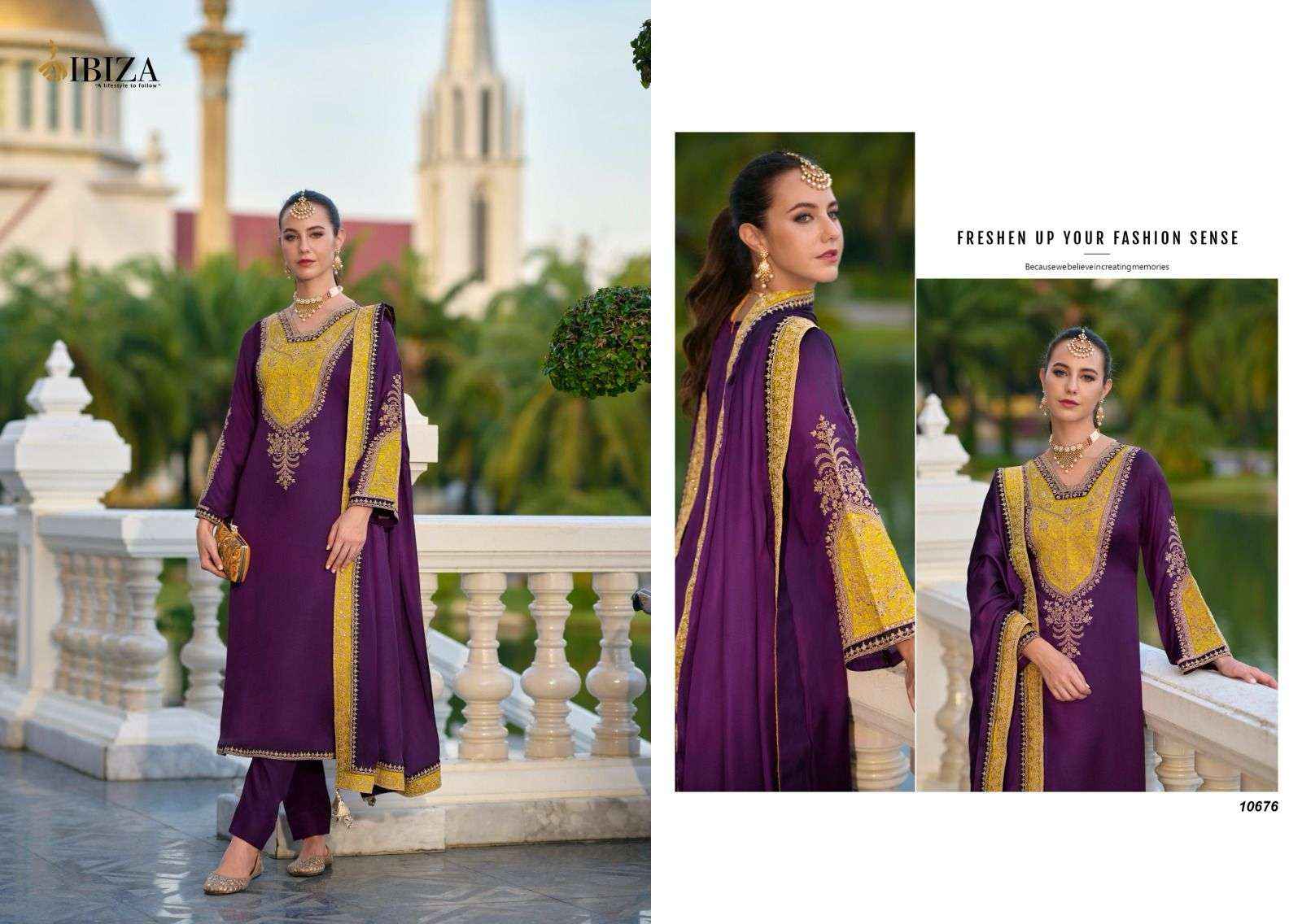 Ibiza Rasm Partywear Style Pure Gaji Silk Designer Suit Wholesale Rate ( 4 Pcs Catalog )