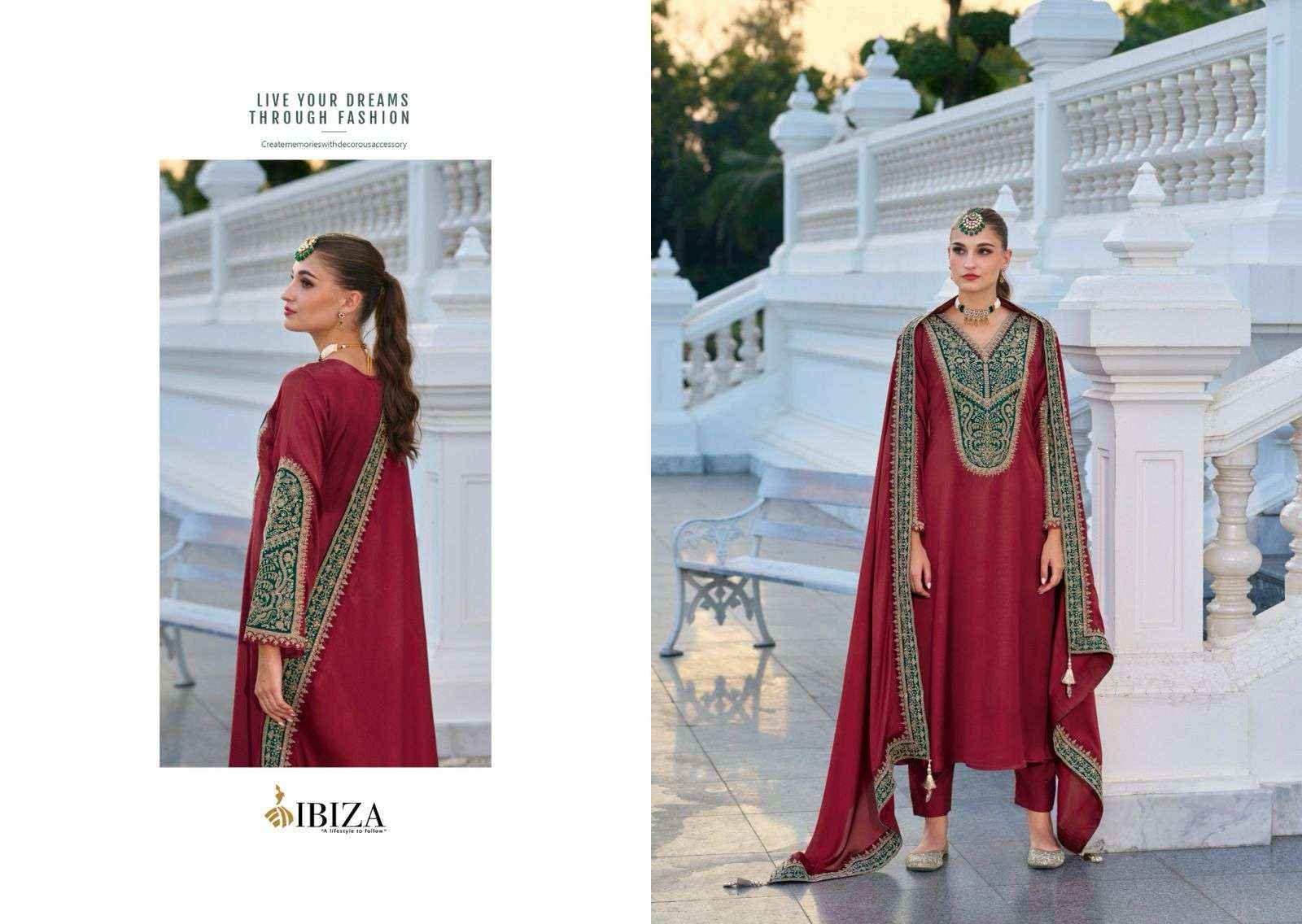 Ibiza Rasm Partywear Style Pure Gaji Silk Designer Suit Wholesale Rate ( 4 Pcs Catalog )