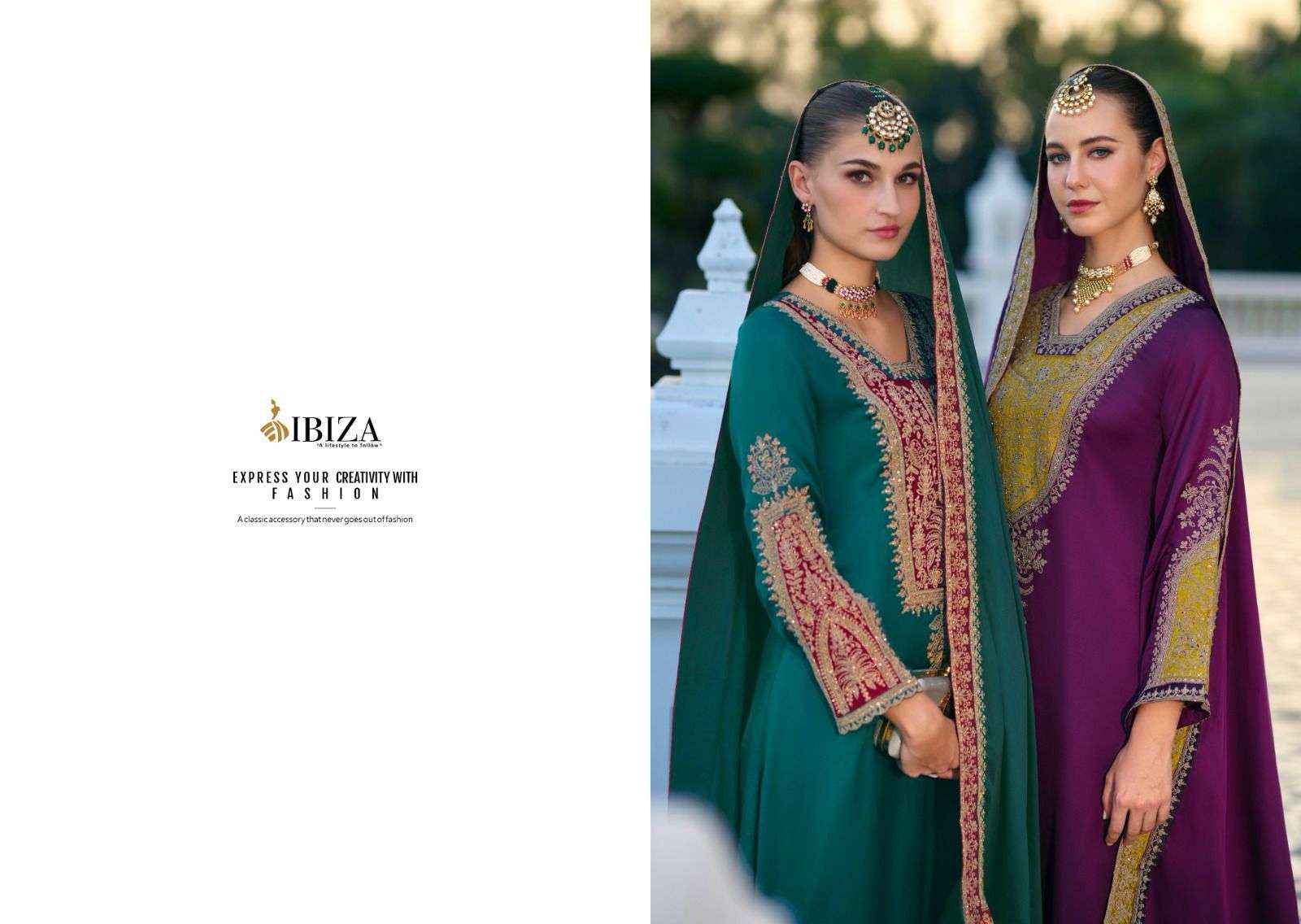 Ibiza Rasm Partywear Style Pure Gaji Silk Designer Suit Wholesale Rate ( 4 Pcs Catalog )