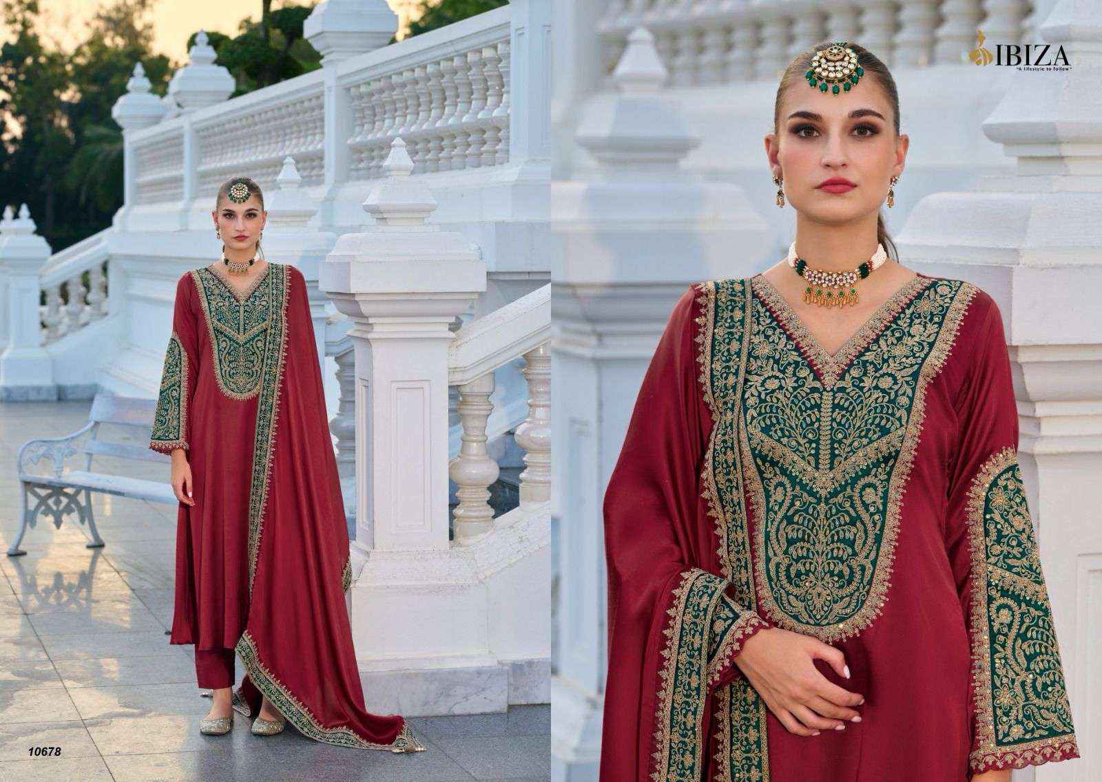 Ibiza Rasm Partywear Style Pure Gaji Silk Designer Suit Wholesale Rate ( 4 Pcs Catalog )