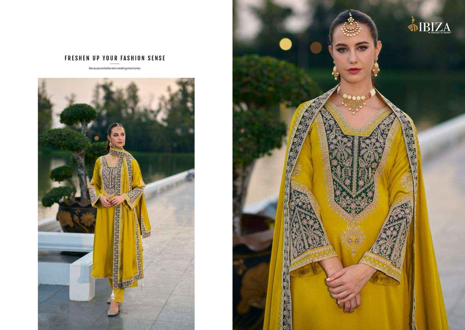 Ibiza Rasm Partywear Style Pure Gaji Silk Designer Suit Wholesale Rate ( 4 Pcs Catalog )