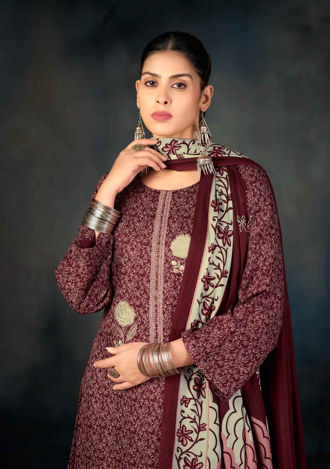 Ibiza Virasat Viscouse Pashmina Salwar Kameez Wholesale Rate ( 4 Pcs Catalog )