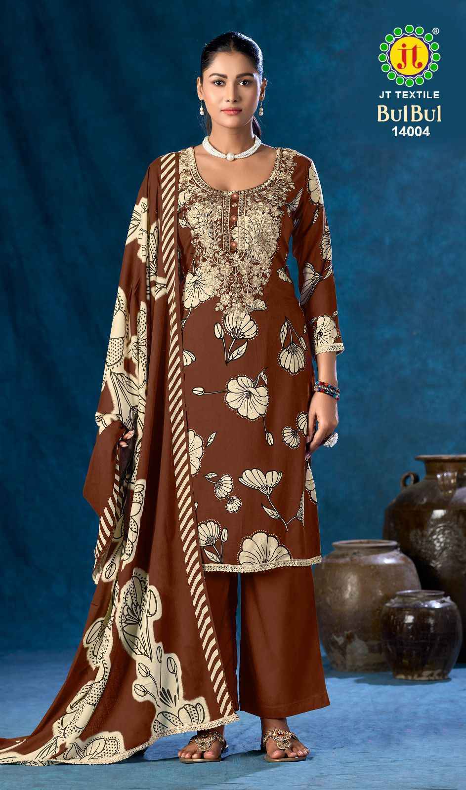 Jt Bulbul Vol 14 Rayon Ladies dress material wholesale market in Surat (  5 pcs Catalogue )