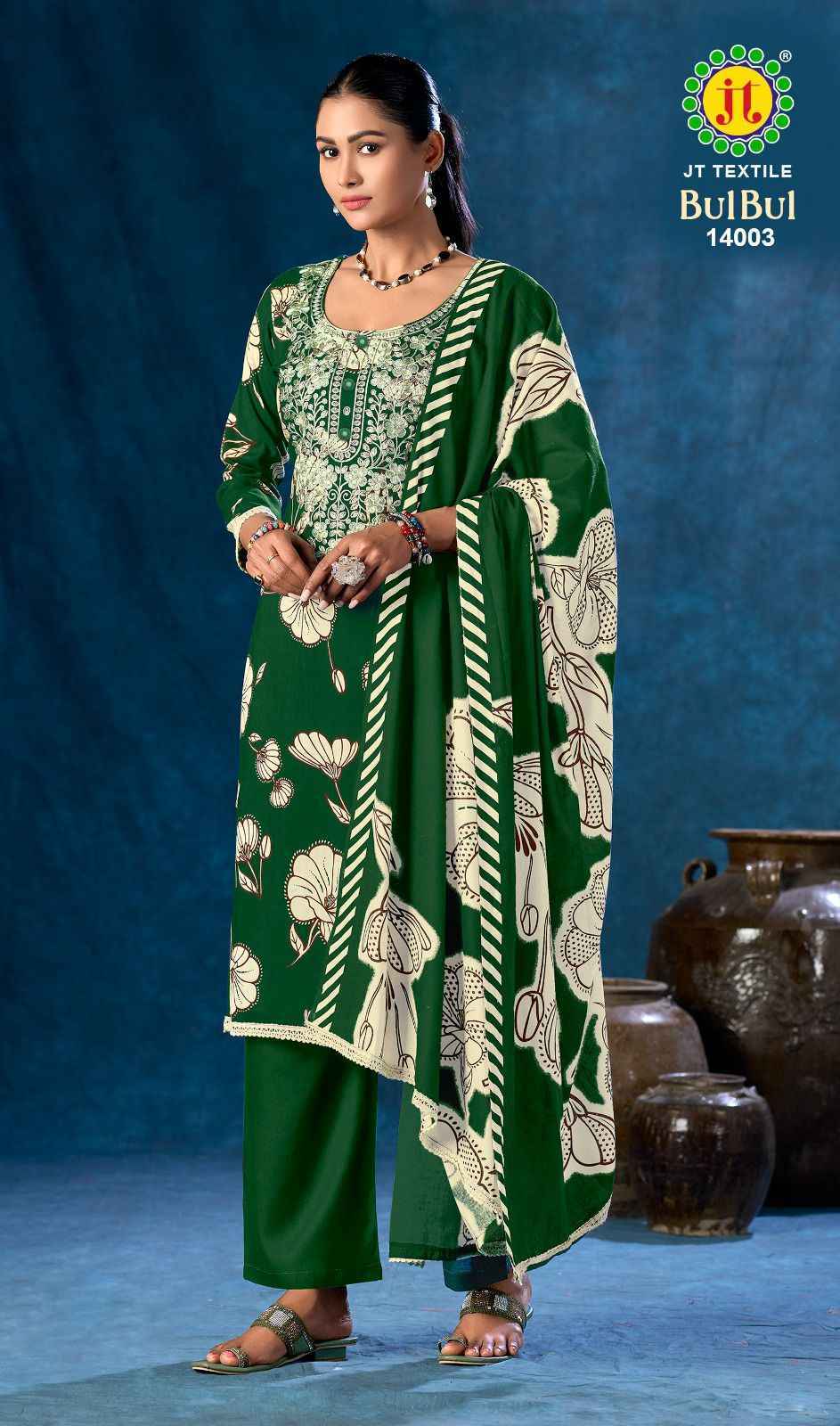 Jt Bulbul Vol 14 Rayon Ladies dress material wholesale market in Surat (  5 pcs Catalogue )