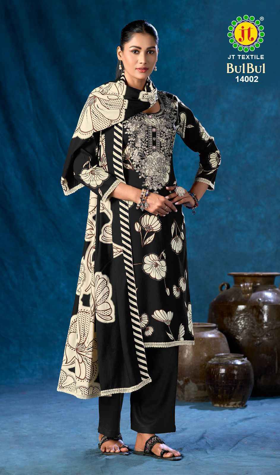 Jt Bulbul Vol 14 Rayon Ladies dress material wholesale market in Surat (  5 pcs Catalogue )