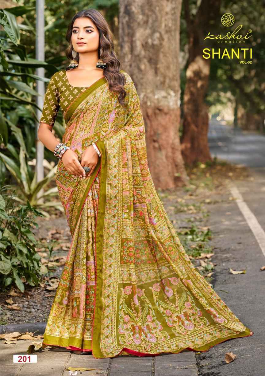 Kashvi Shanti Vol 2 Moss Foil Saree Wholesale Rate ( 8 Pcs Catalog )
