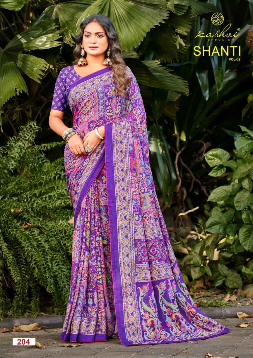 Kashvi Shanti Vol 2 Moss Foil Saree Wholesale Rate ( 8 Pcs Catalog )