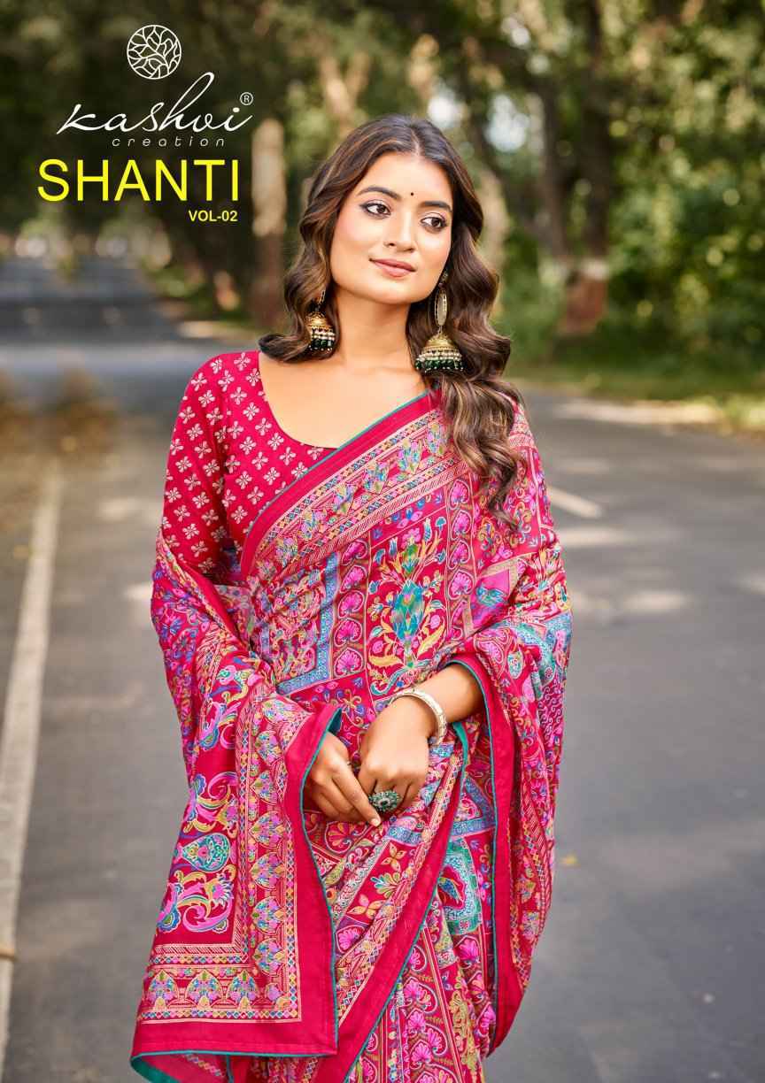 Kashvi Shanti Vol 2 Moss Foil Saree Wholesale Rate ( 8 Pcs Catalog )