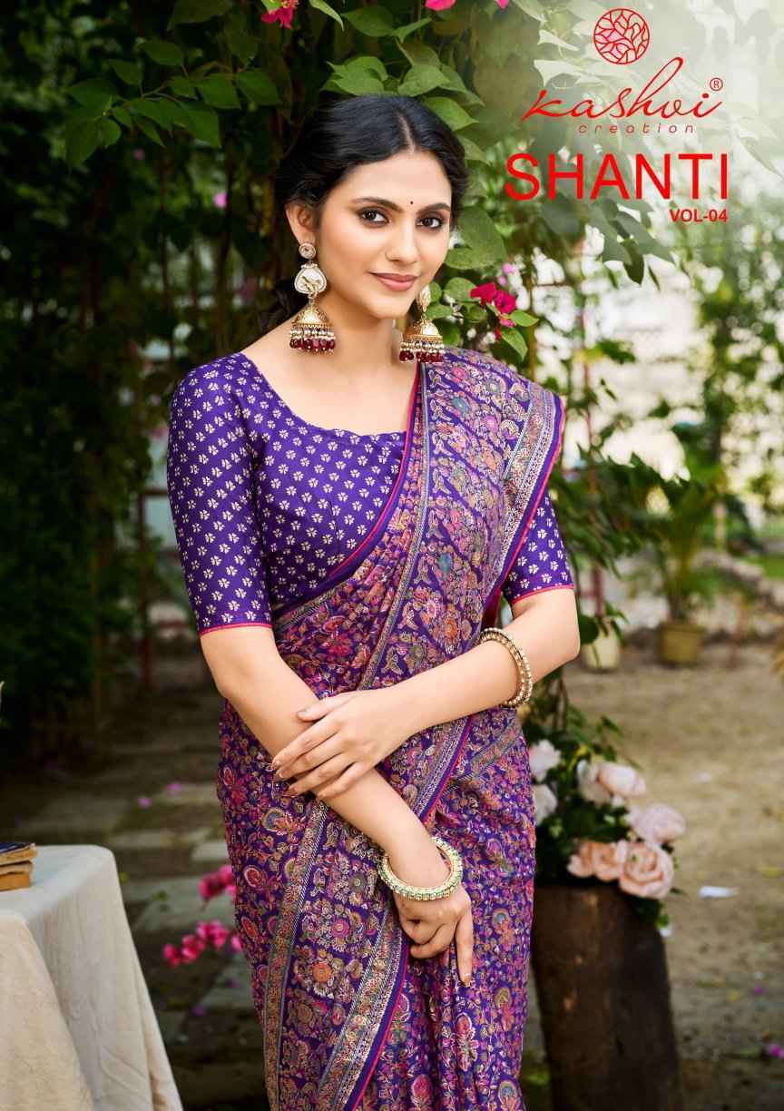 Kashvi Shanti Vol 4 Moss Foil Saree Wholesale Rate ( 8 Pcs Catalog )