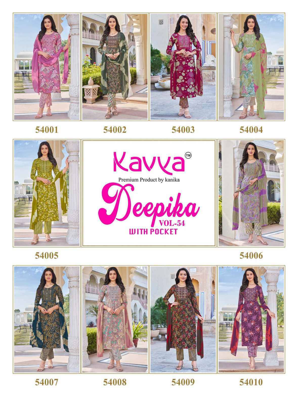 Kavya Deepika Vol 54 Capsule Kurti Combo New Catalog Wholesale Price ( 10 pcs Catalogue )