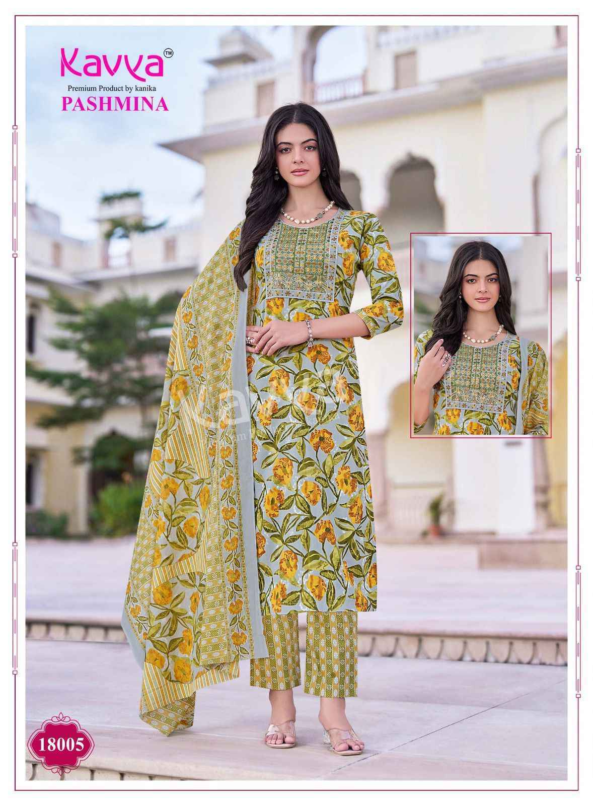 Kavya Pashmina Vol 18 Cotton Kurti Combo Set Wholesale Rate ( 10 Pcs Catalog )