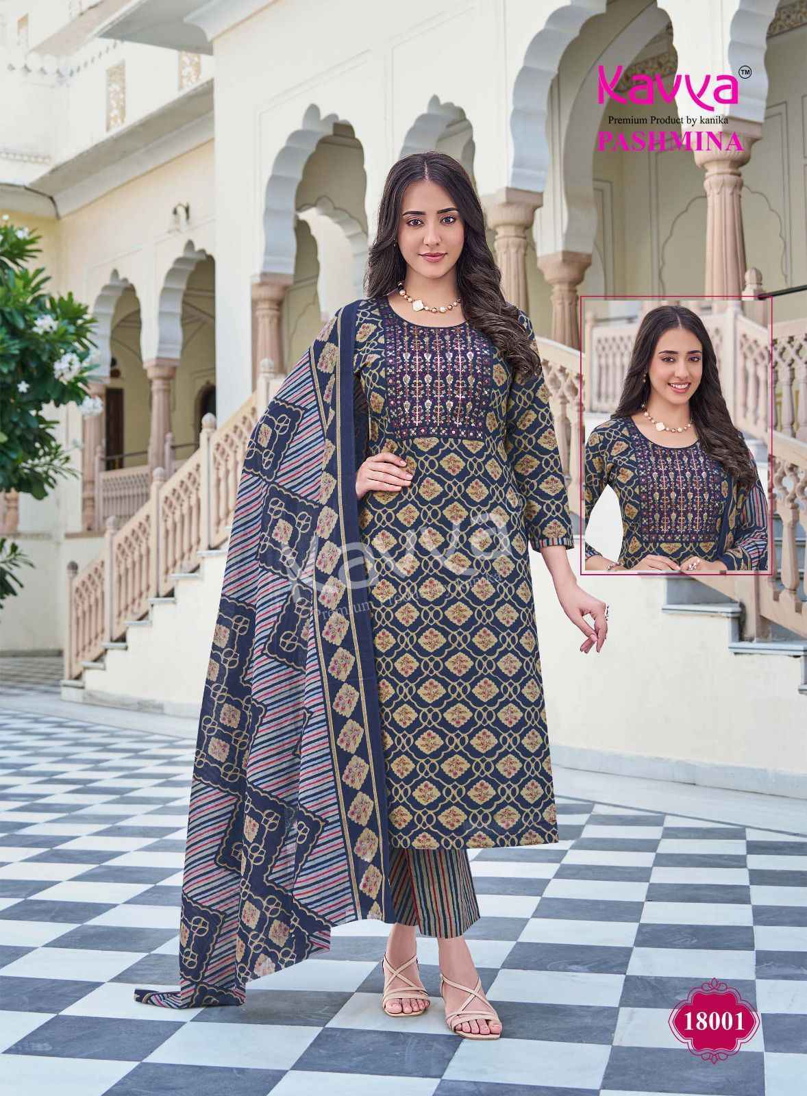 Kavya Pashmina Vol 18 Cotton Kurti Combo Set Wholesale Rate ( 10 Pcs Catalog )