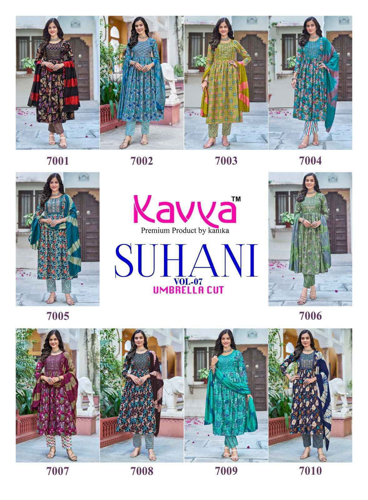Kavya Suhani Vol 7 Viscose Kurti Combo Wholesale Rate ( 10 Pcs Catalog )