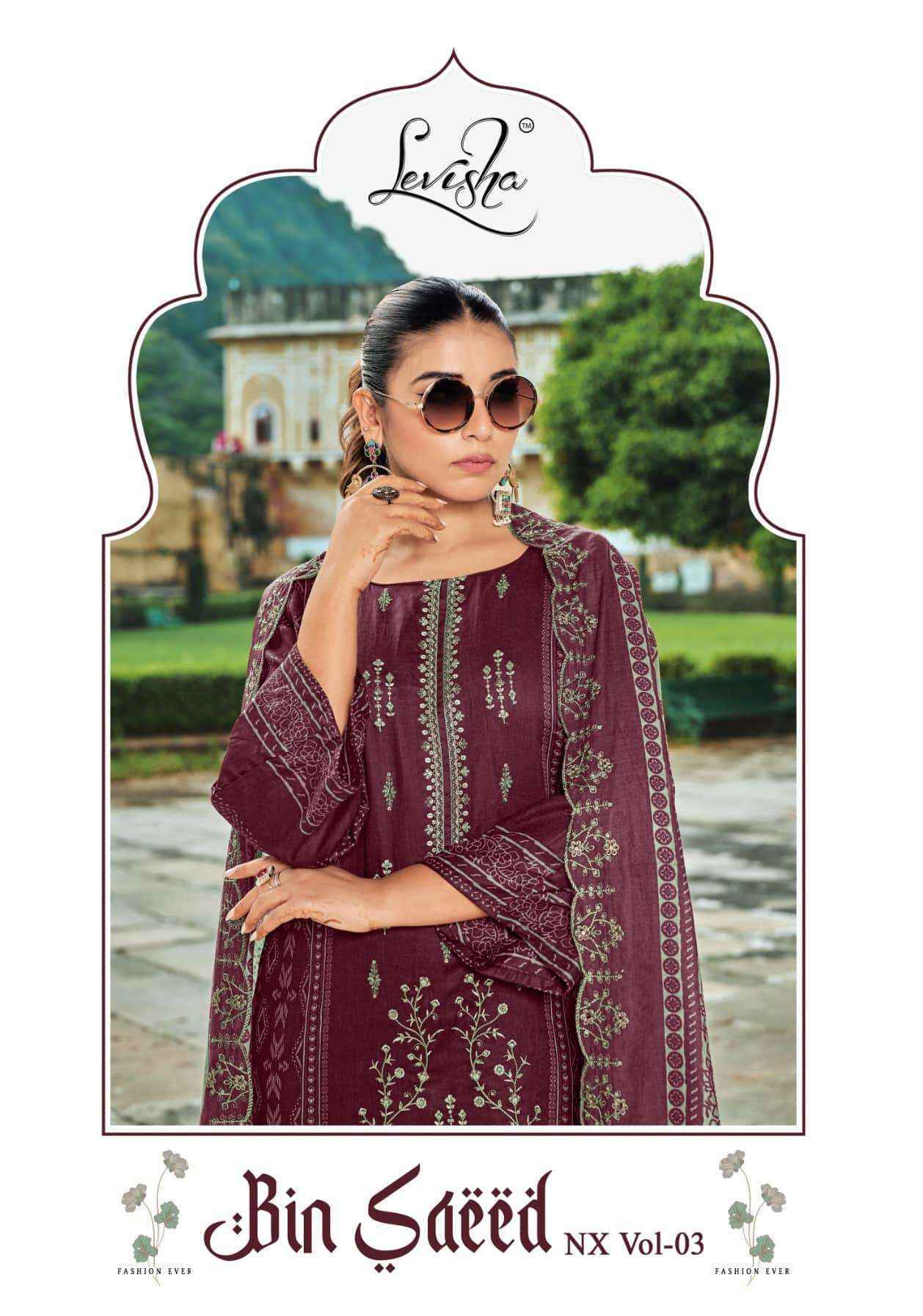 Levisha Bin Saeed Nx Vol 3 Cambric Cotton Dress Material Wholesale Price ( 6 Pcs Cataloue )