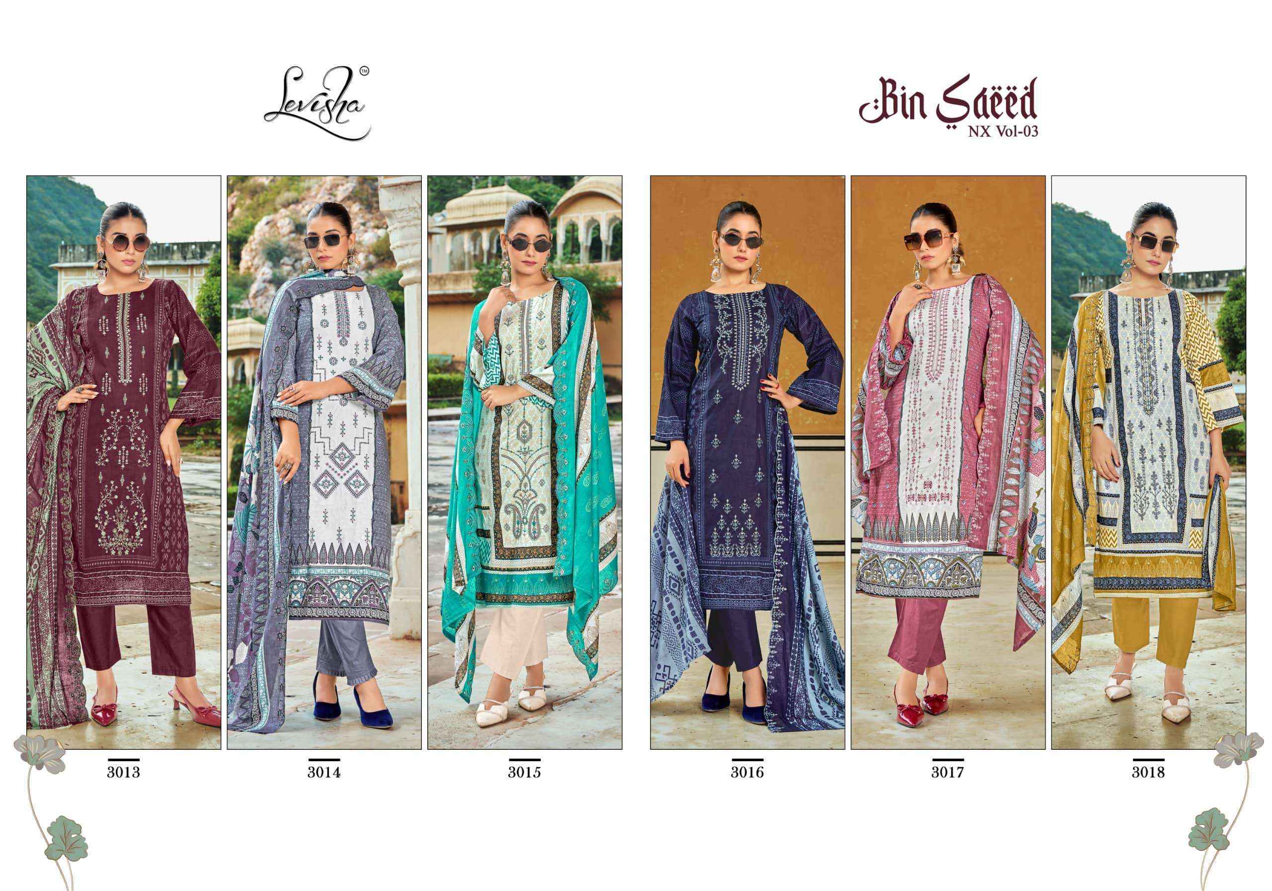 Levisha Bin Saeed Nx Vol 3 Cambric Cotton Dress Material Wholesale Price ( 6 Pcs Cataloue )