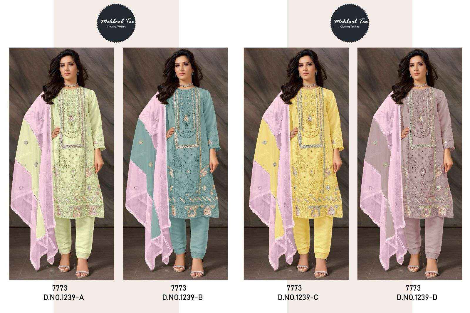 MEHBOOB TEX DESIGN NO - 1239 ABCD GEORGETTE HEAVY EMBROIDERED HAND WORK PAKISTANI SUIT