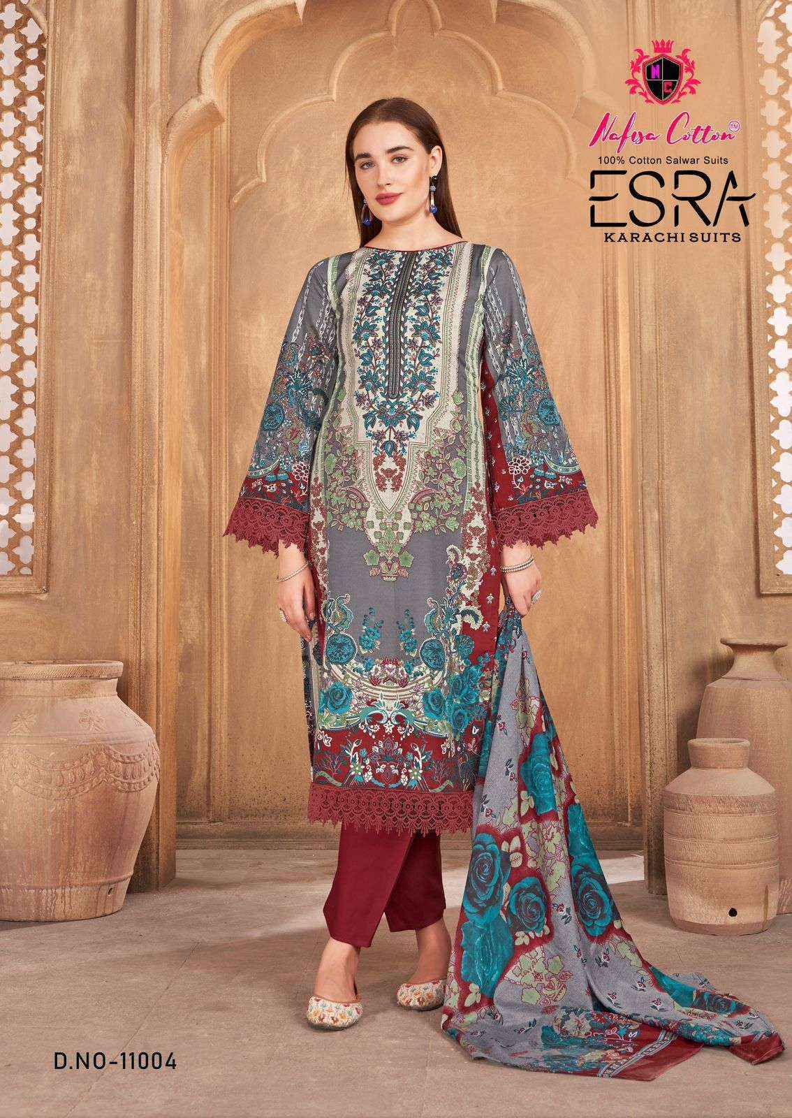 Nafisa Cotton Esra Karachi Vol 11 Cotton Dress Material Surat Textile Bazaar ( 6 Pc Catalog )