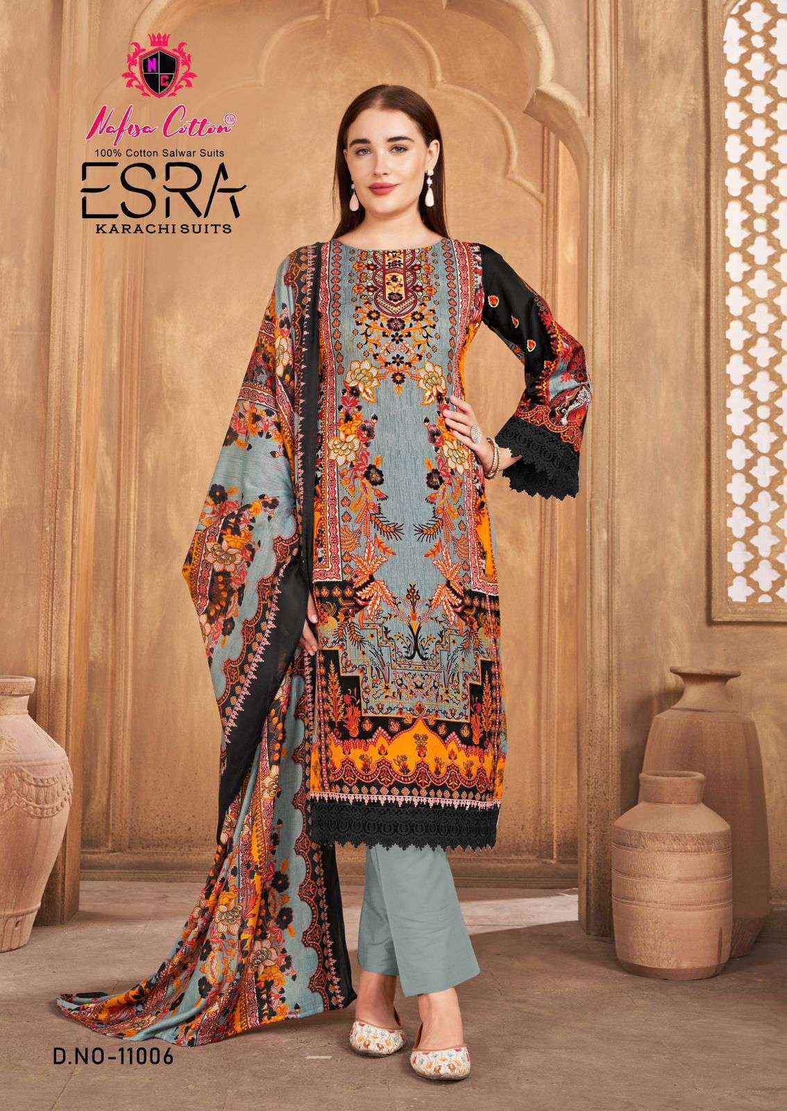 Nafisa Cotton Esra Karachi Vol 11 Cotton Dress Material Surat Textile Bazaar ( 6 Pc Catalog )