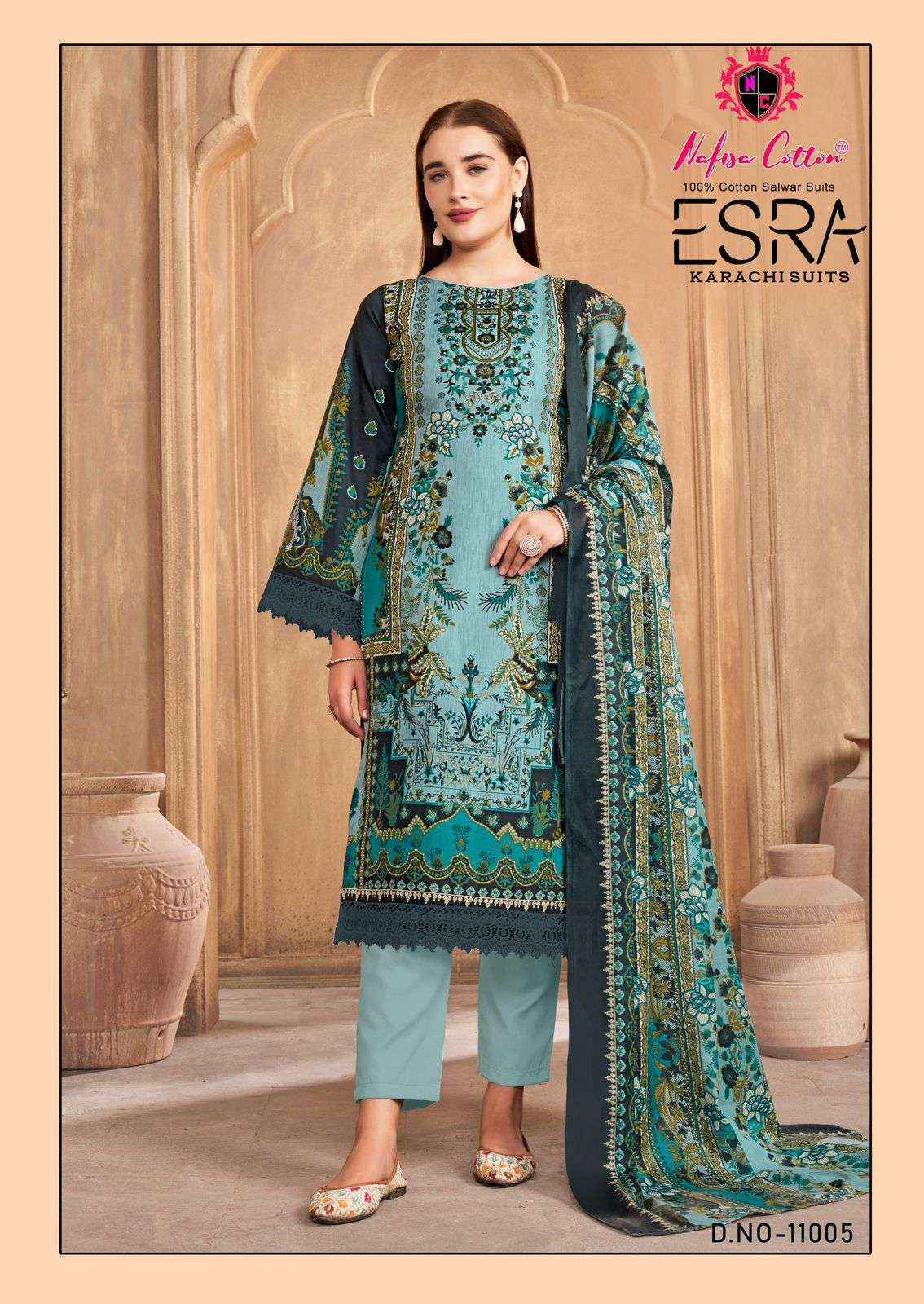 Nafisa Cotton Esra Karachi Vol 11 Cotton Dress Material Surat Textile Bazaar ( 6 Pc Catalog )
