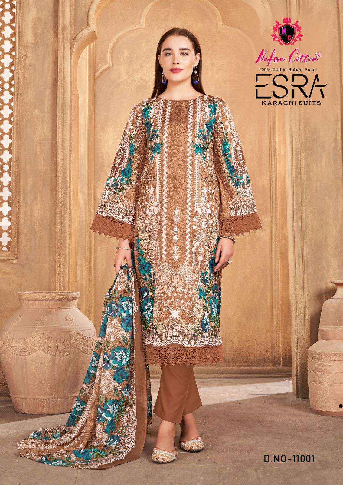 Nafisa Cotton Esra Karachi Vol 11 Cotton Dress Material Surat Textile Bazaar ( 6 Pc Catalog )