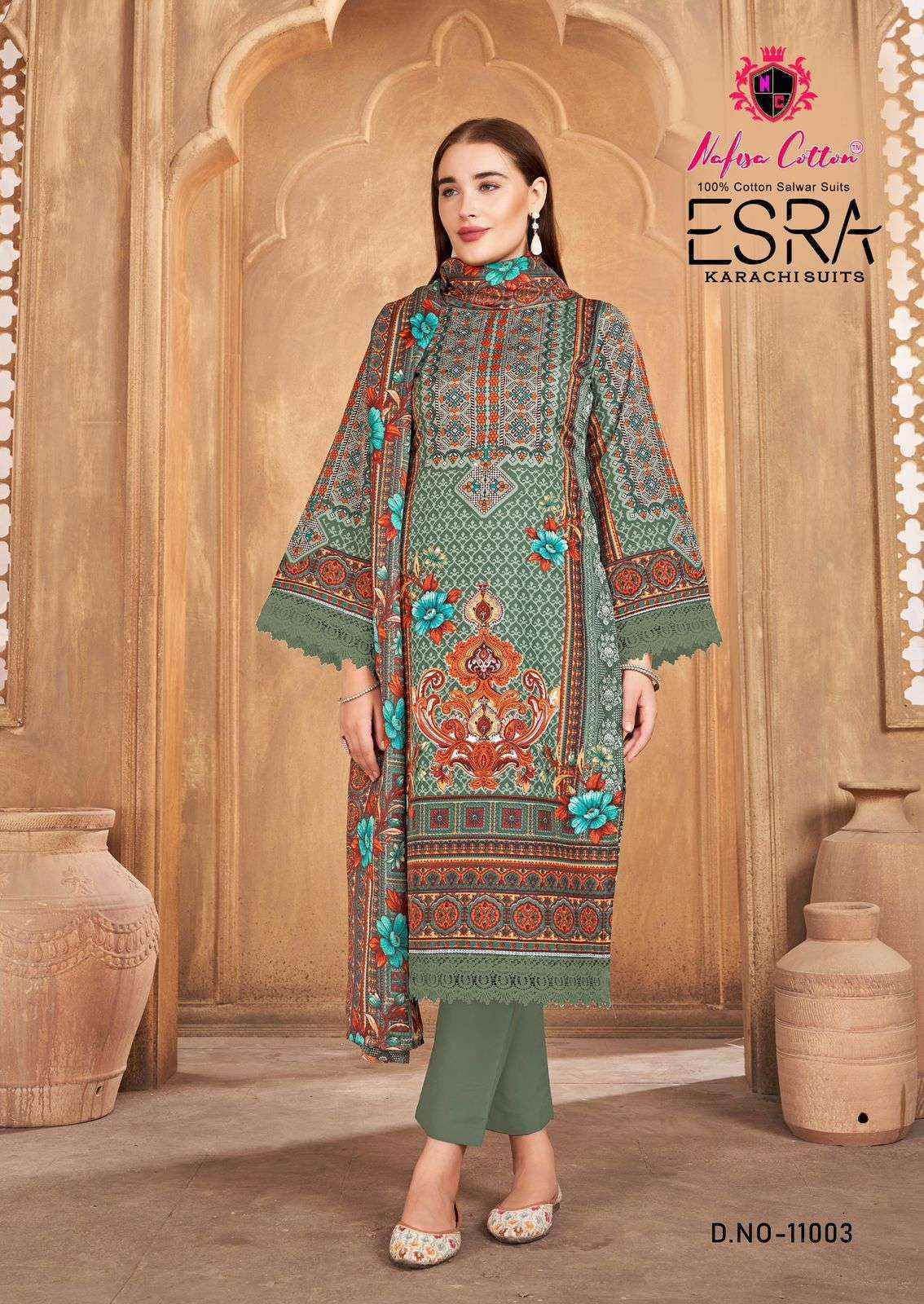 Nafisa Cotton Esra Karachi Vol 11 Cotton Dress Material Surat Textile Bazaar ( 6 Pc Catalog )