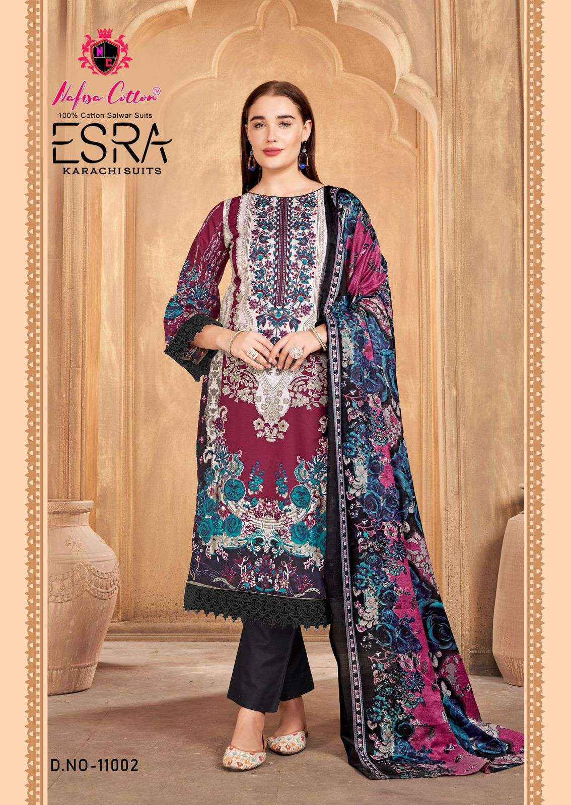 Nafisa Cotton Esra Karachi Vol 11 Cotton Dress Material Surat Textile Bazaar ( 6 Pc Catalog )