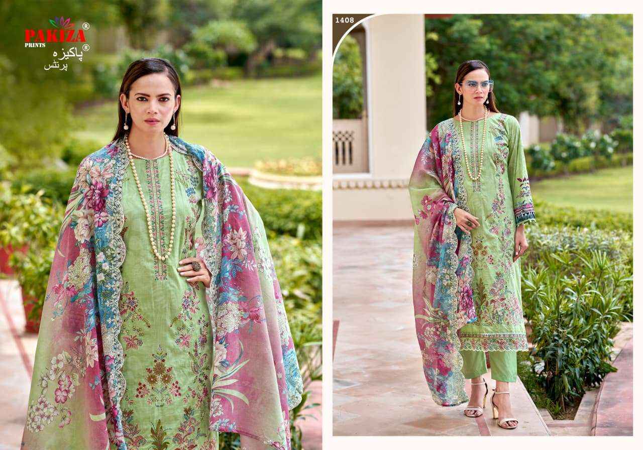 PAKIZA PRINTS FARAH VOL 14 LAWN COTTON DRESS MATERIAL WHOLESALE PRICE ( 8 PCS CATALOGUE )