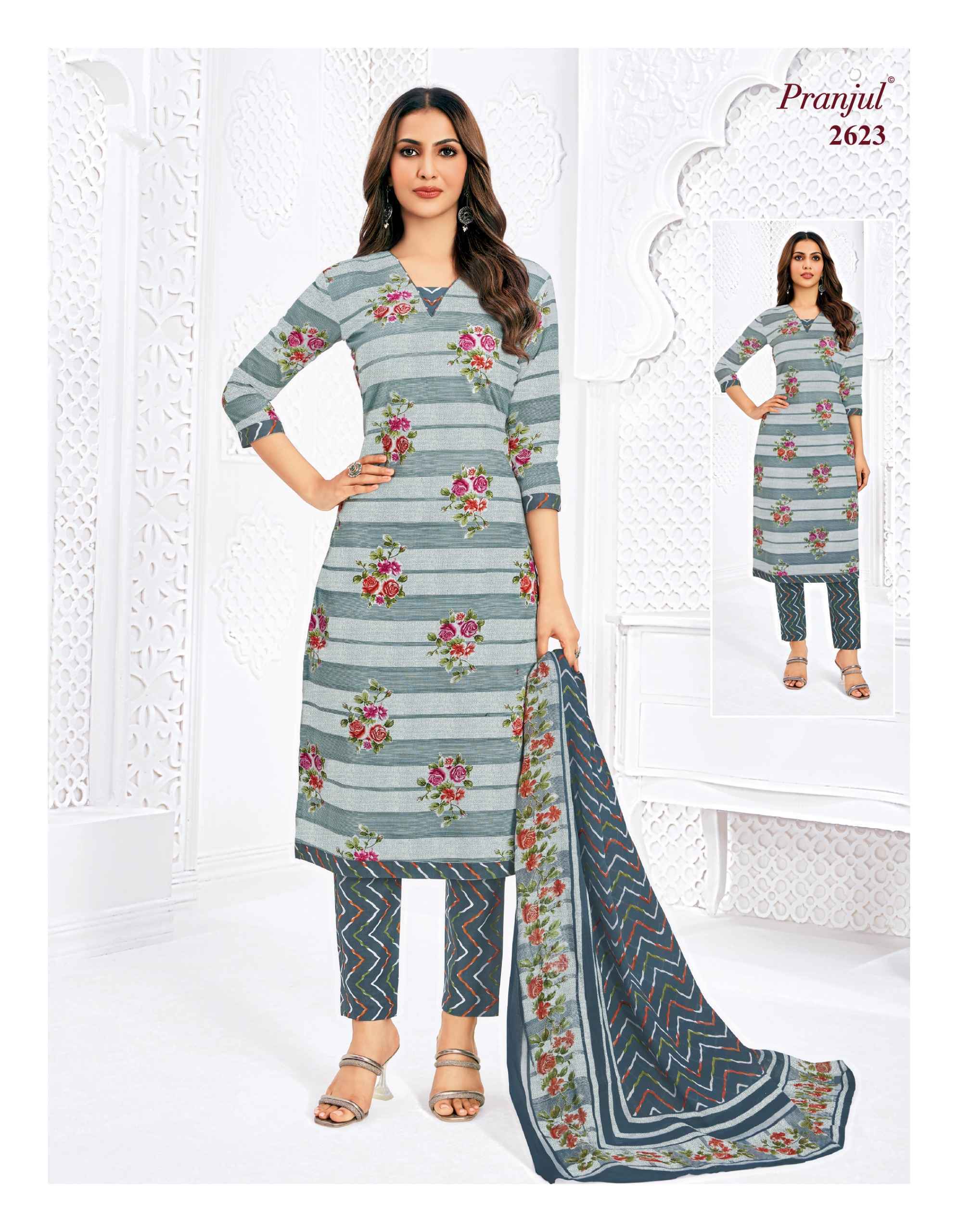 Pranjul Priyanka Vol 26 Printed Heavy Cotton Ladies Dress Exporters