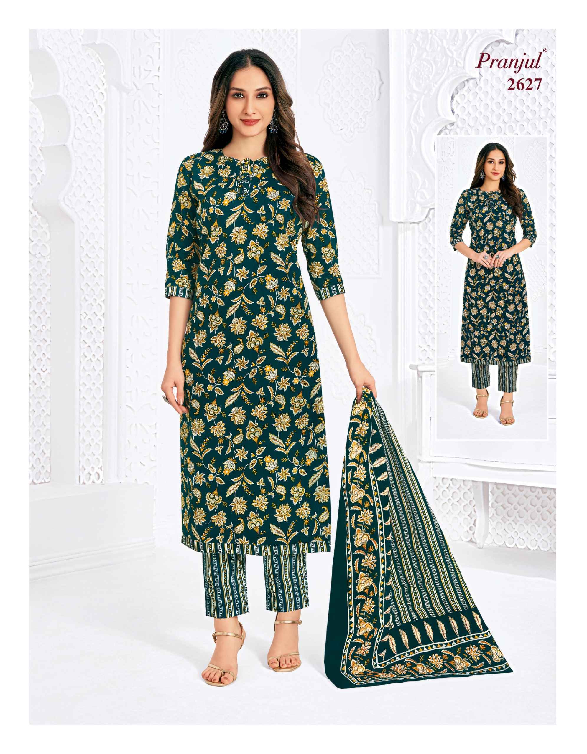 Pranjul Priyanka Vol 26 Printed Heavy Cotton Ladies Dress Exporters