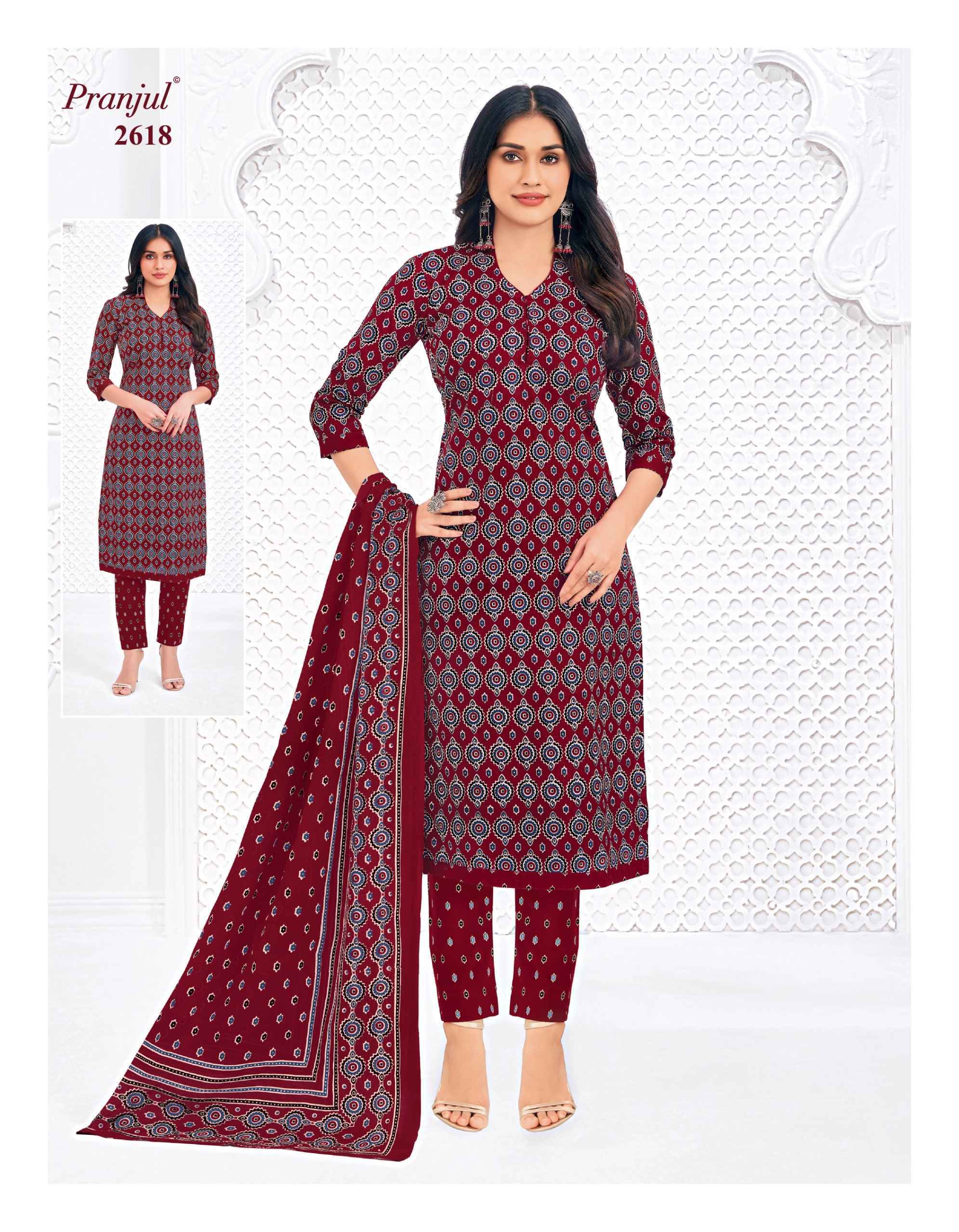Pranjul Priyanka Vol 26 Printed Heavy Cotton Ladies Dress Exporters