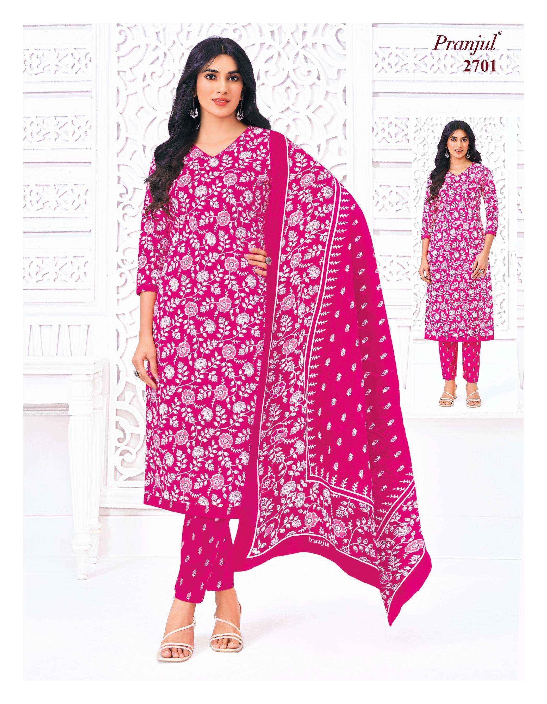 Pranjul Priyanka Vol 27 Cotton Salwar Kameez Wholesale Rate ( 36 Pcs Catalog )