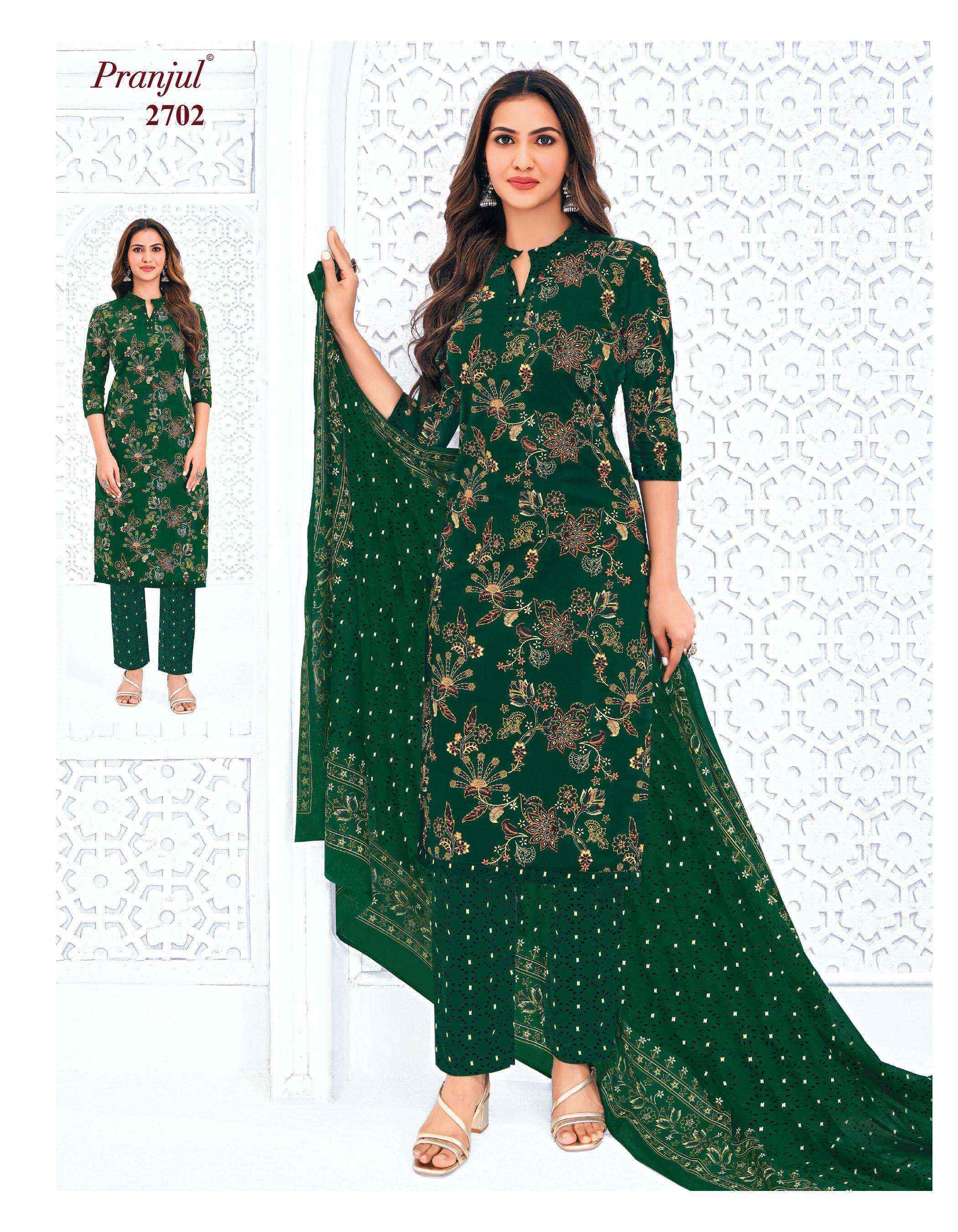 Pranjul Priyanka Vol 27 Cotton Salwar Kameez Wholesale Rate ( 36 Pcs Catalog )