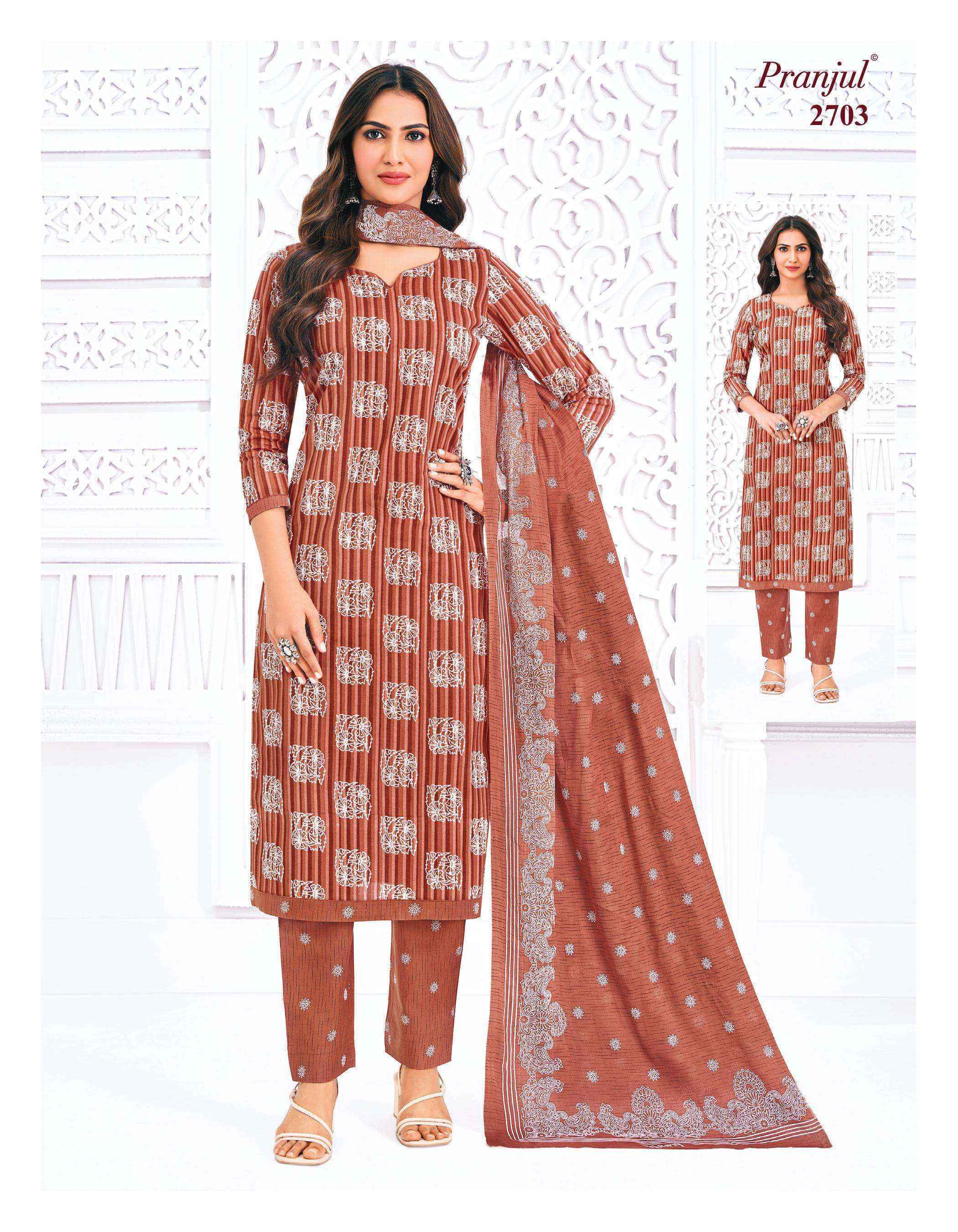 Pranjul Priyanka Vol 27 Cotton Salwar Kameez Wholesale Rate ( 36 Pcs Catalog )