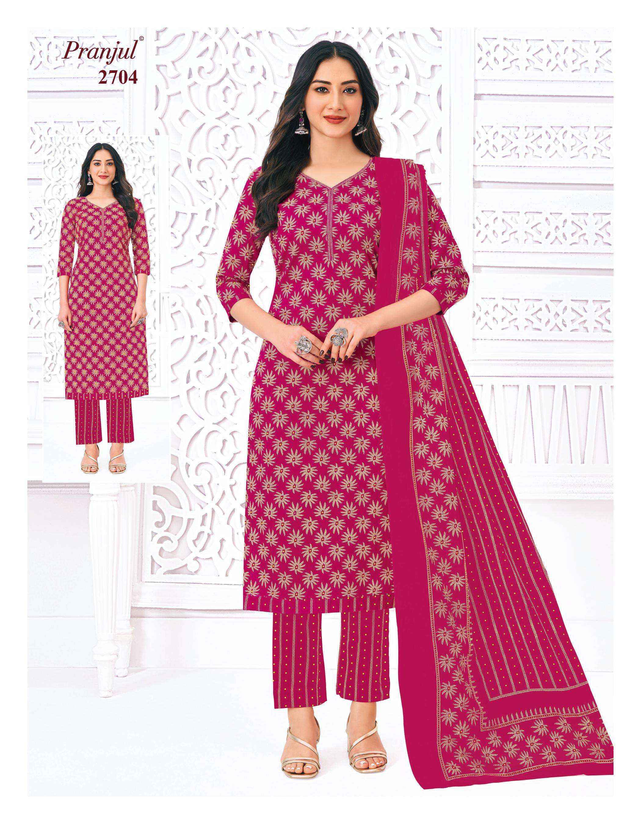 Pranjul Priyanka Vol 27 Cotton Salwar Kameez Wholesale Rate ( 36 Pcs Catalog )